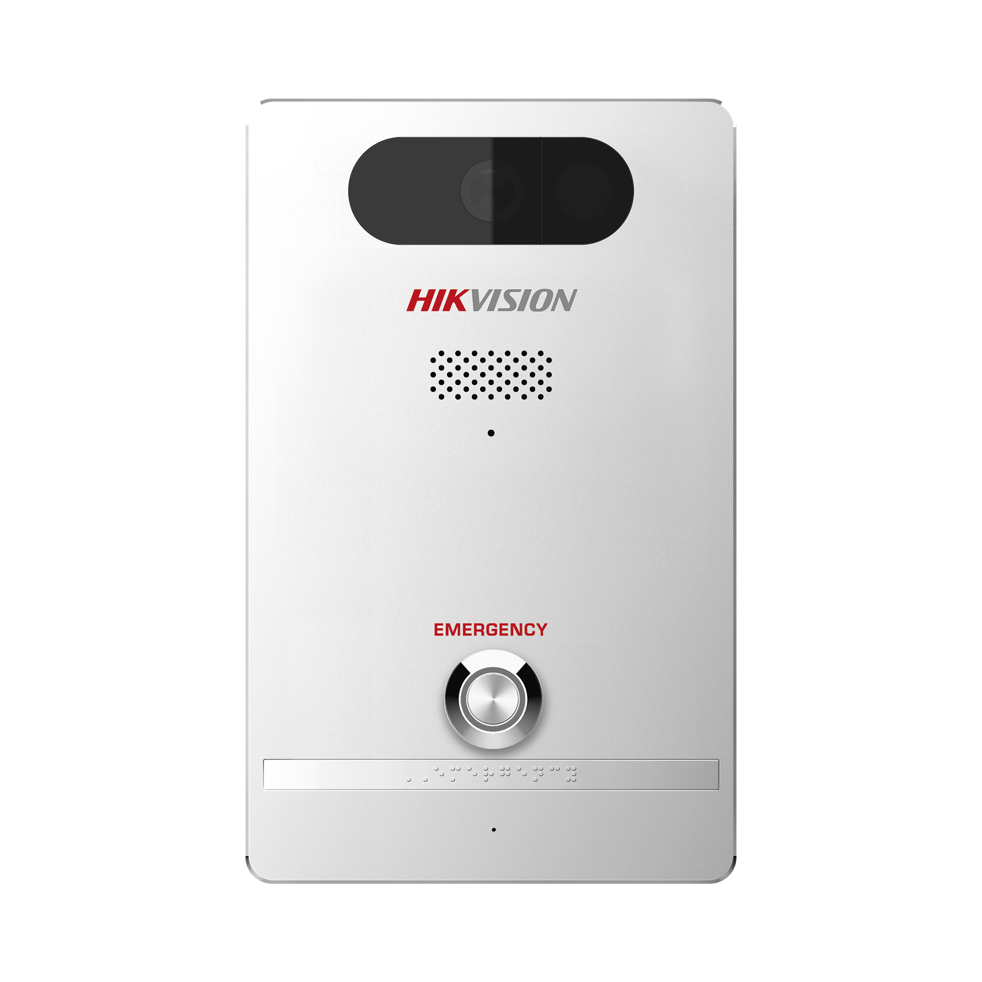 Estación de Alarma de Pánico / Cámara de 2 Megapixel / Micrófono Integrado / Exterior IP65 / Protección IK10 / PoE / 10 mts IR / Compible con Hik-Connect / Entradas y Salidas de Alarma