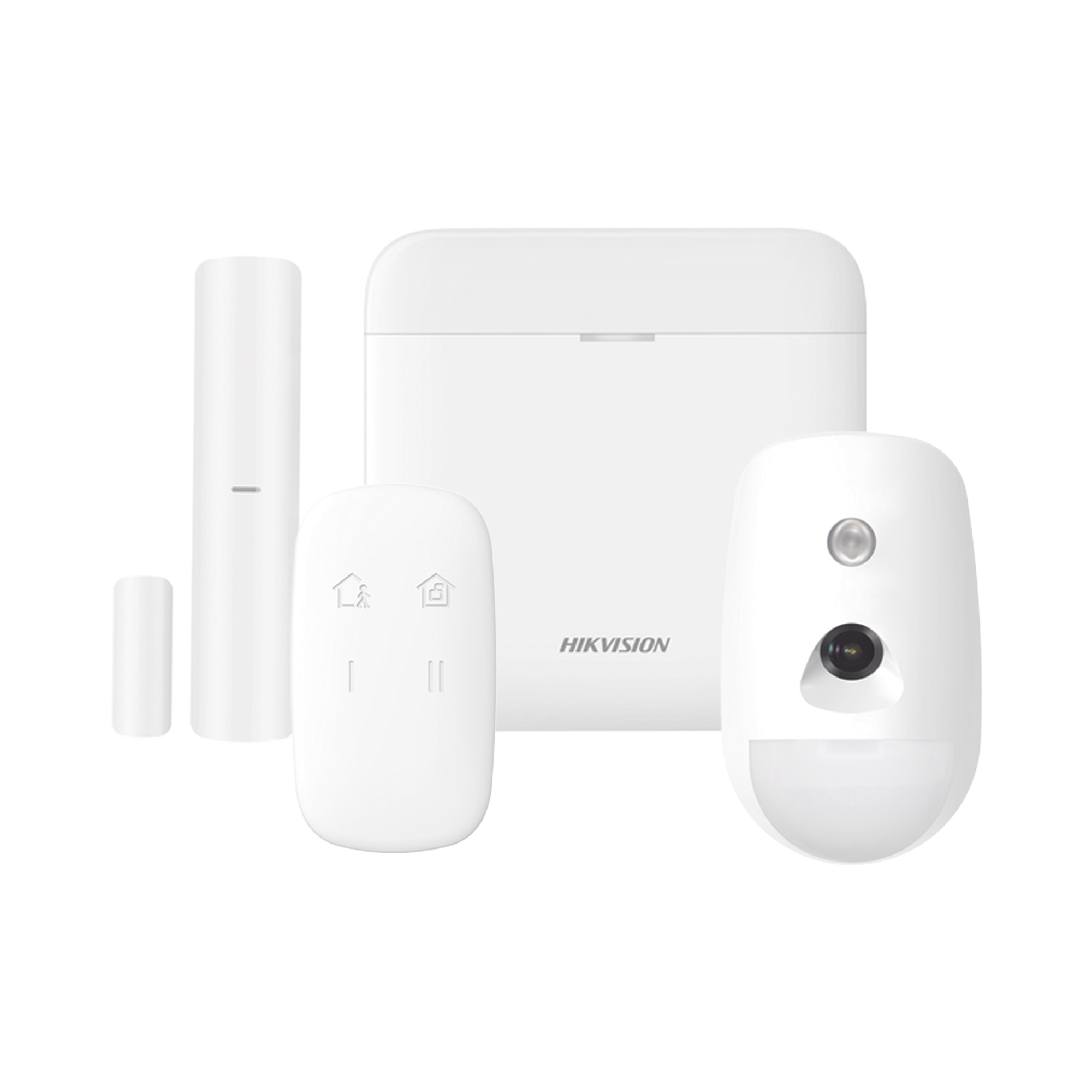 (AX PRO) KIT de Alarma AX PRO / Incluye: 1 Hub con bateria de respaldo / 1 Sensor PIR con Cámara / 1 Contacto Magnético / 1 Control Remoto / WiFi / Compatible con Hik-Connect P2P