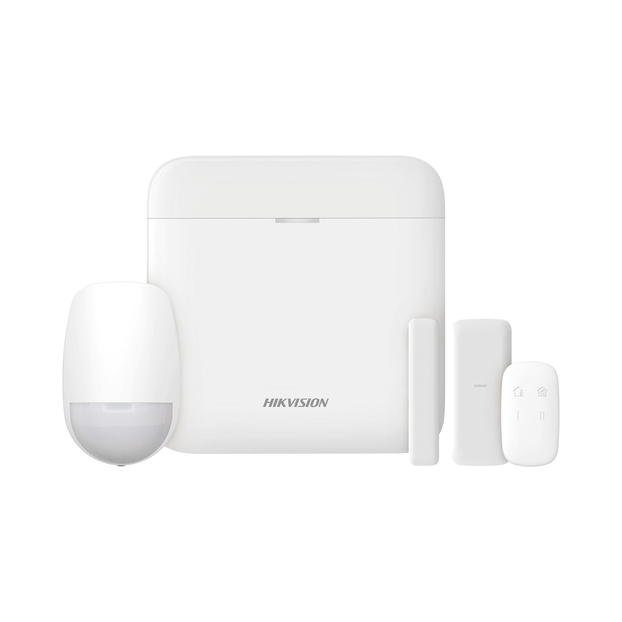 (AX PRO) KIT de Alarma AX PRO con GSM (3G/4G) / Incluye: 1 Hub con bateria de respaldo / 1 Sensor PIR / 1 Contacto Magnético Slim / 1 Control Remoto / Wi-Fi / Compatible con Hik-Connect P2P