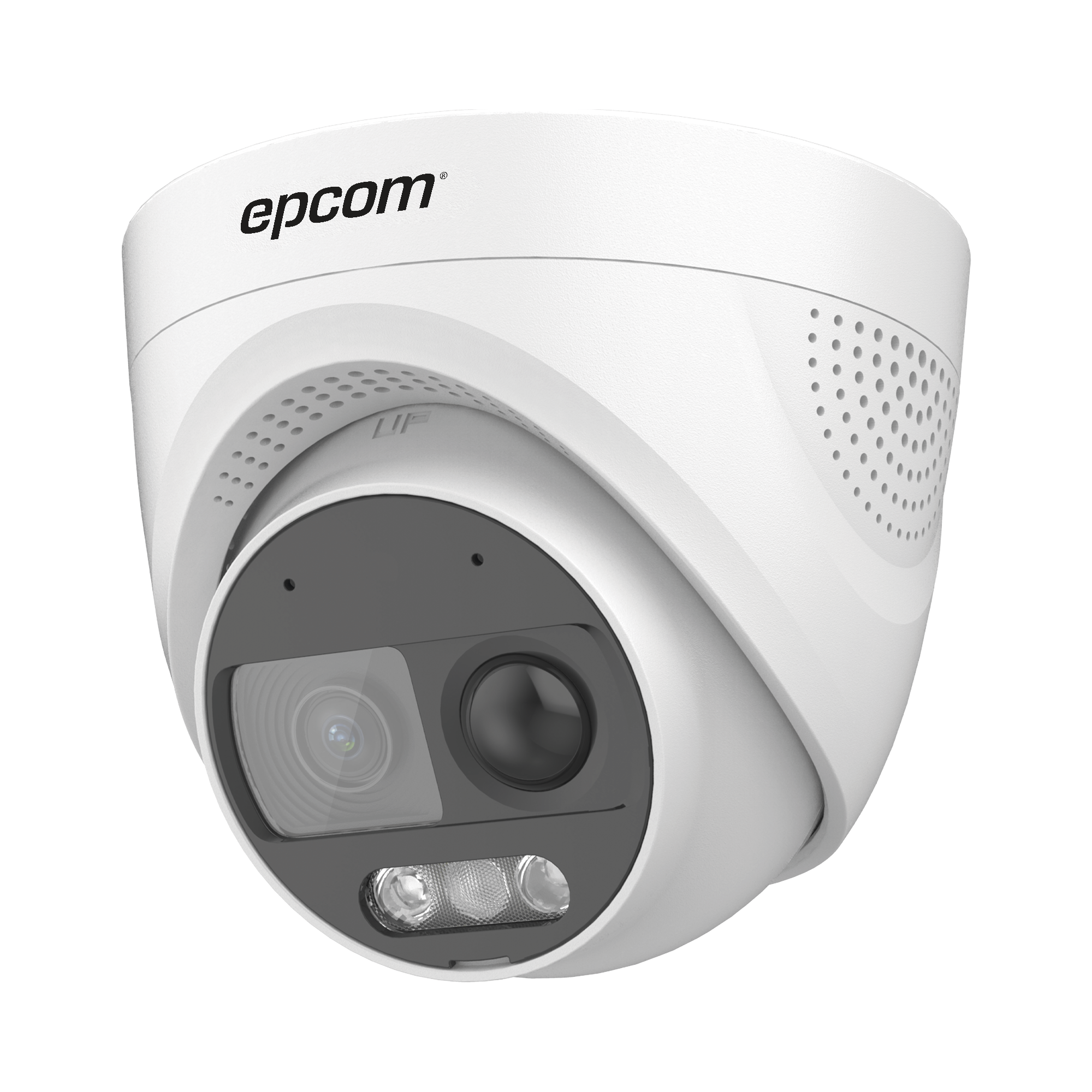 Domo TURBOHD 1080p / Imagen a Color 24/7 / Lente 2.8 mm / Luz Blanca 20 mts / Micrófono integrado / Exterior IP67 / WDR 130 dB / Sensor PIR / Sirena Integrada / Salida de audio / Estrobo ROJO - AZUL