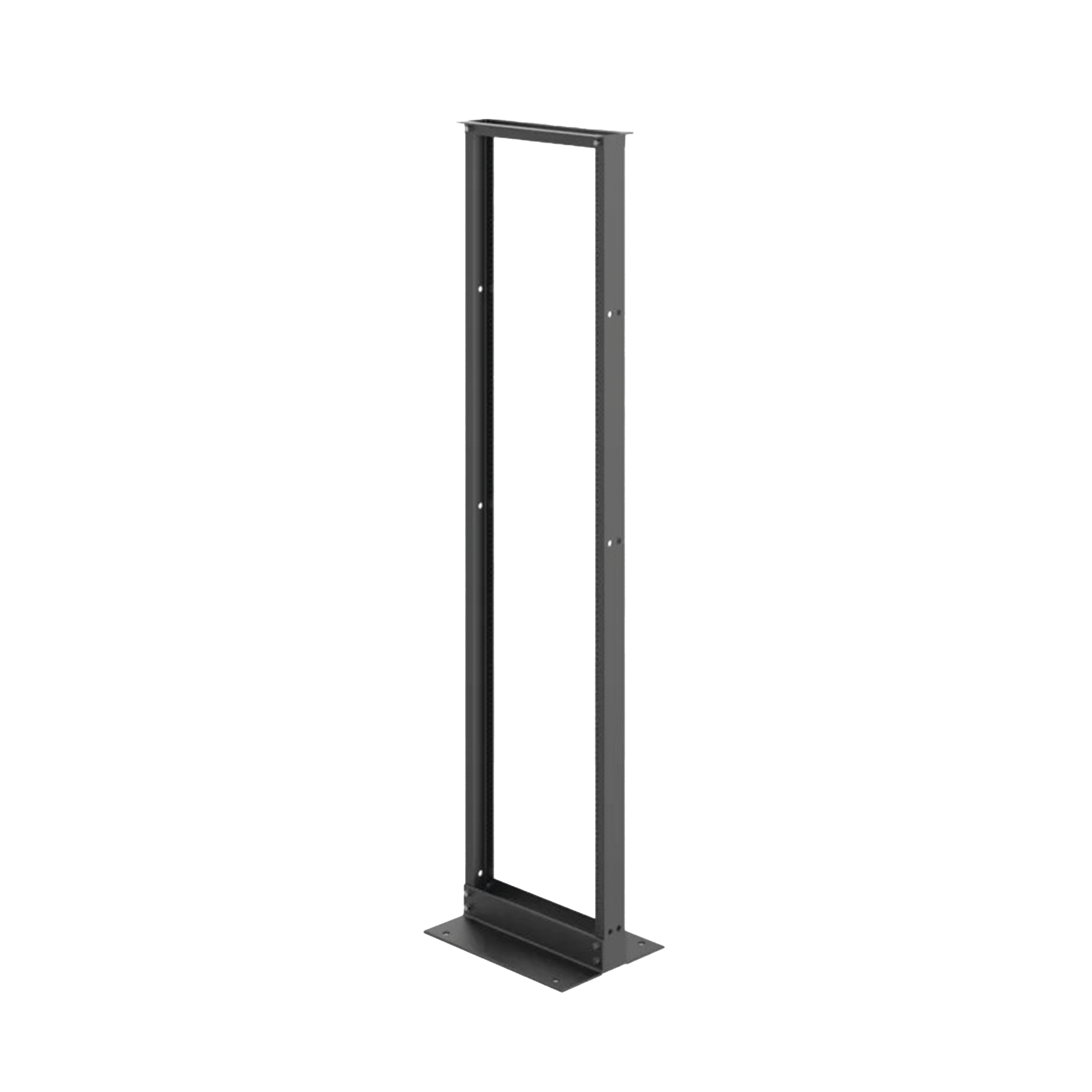 Rack de Dos Postes Estándar de 19 in, Rieles Numerados y Roscados #12-24, Fabricado en Aluminio, 45 Unidades de Rack, Color Negro