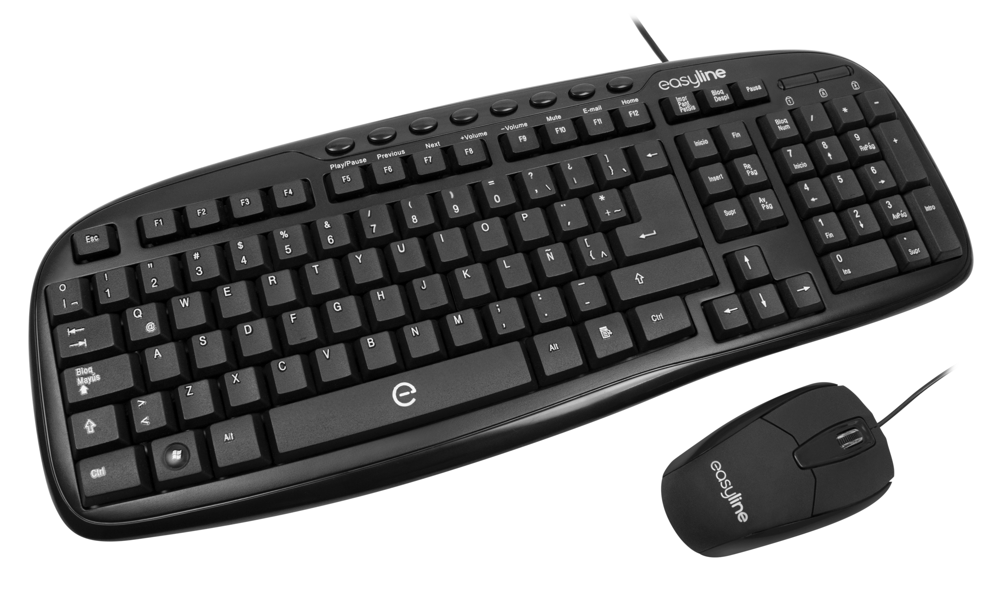 Kit Teclado / Mouse Easy Line Balance - 102 teclas, Negro, 1000 DPI