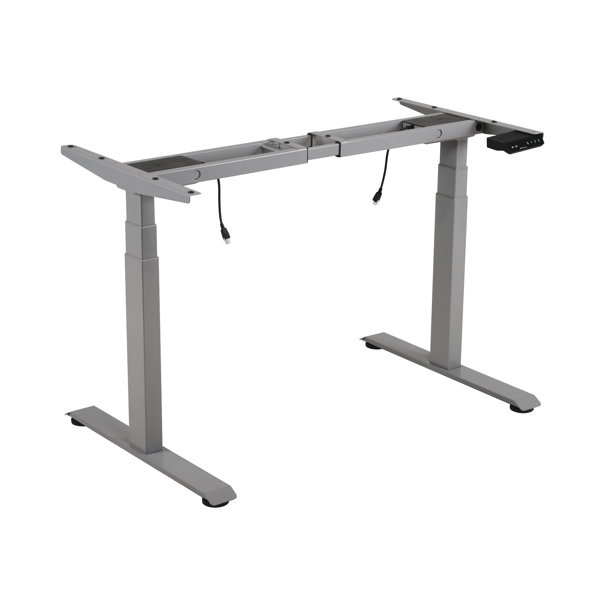Base de Escritorio Motorizado Profesional / Altura Ajustable 60-125cm / Estructura Estable / Funcionamiento Suave / 3 Preset de Posiciones / Color Gris / Soporta hasta 100Kg de carga