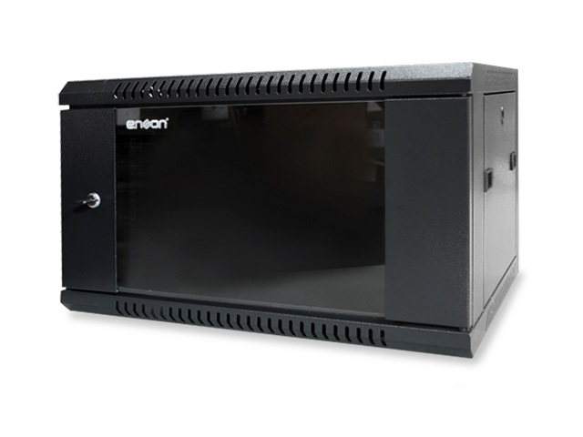 Gabinete Pared 6U ENSON ENS-RKGB6U - Negro, Rack o bastidor independiente, 60 kg, 6U