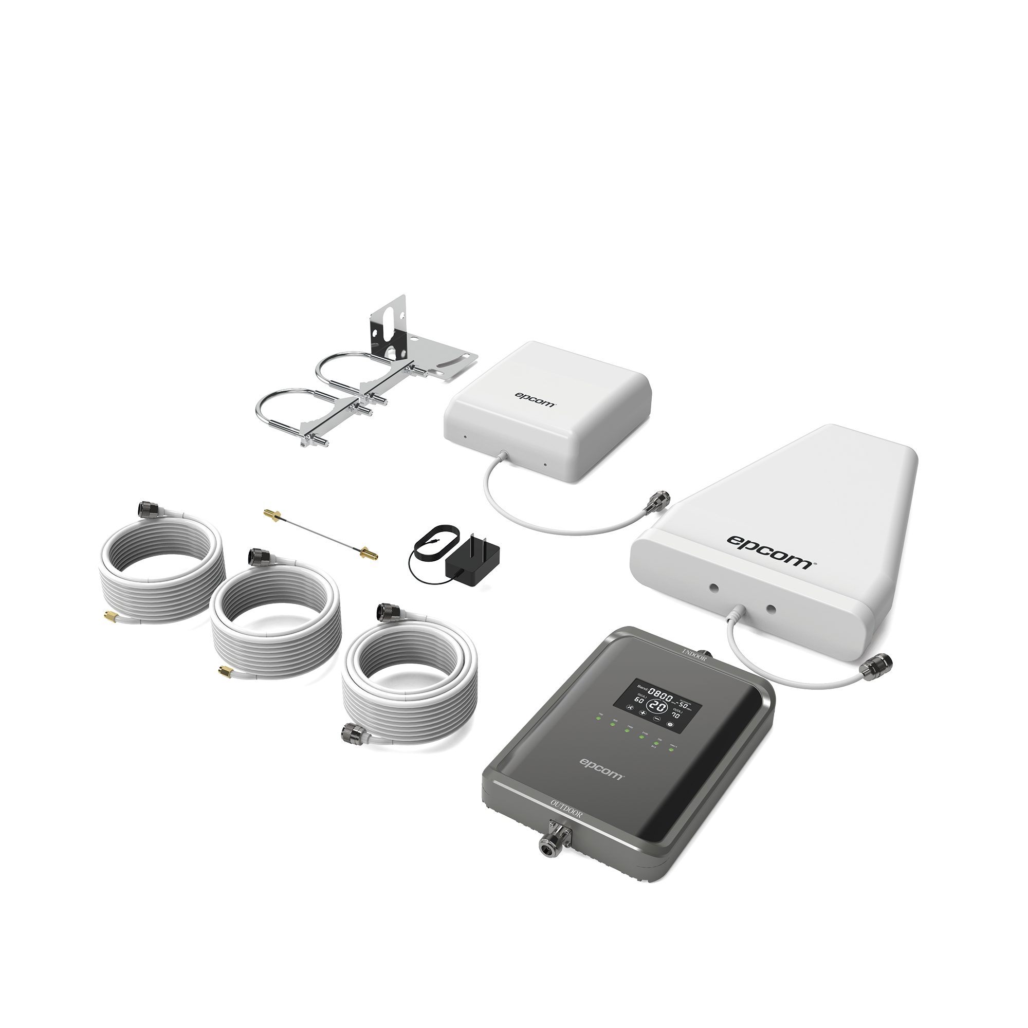 Kit Amplificador de Señal Celular 5G / Mejora las llamadas convencionales y VoLTE / Soporta los datos de las tecnologías 2G, 3G, 4G y 5G de TELCEL, AT&T, MOVISTAR y OMV de Altán / Cubre hasta 2 espacios de 250 m2.