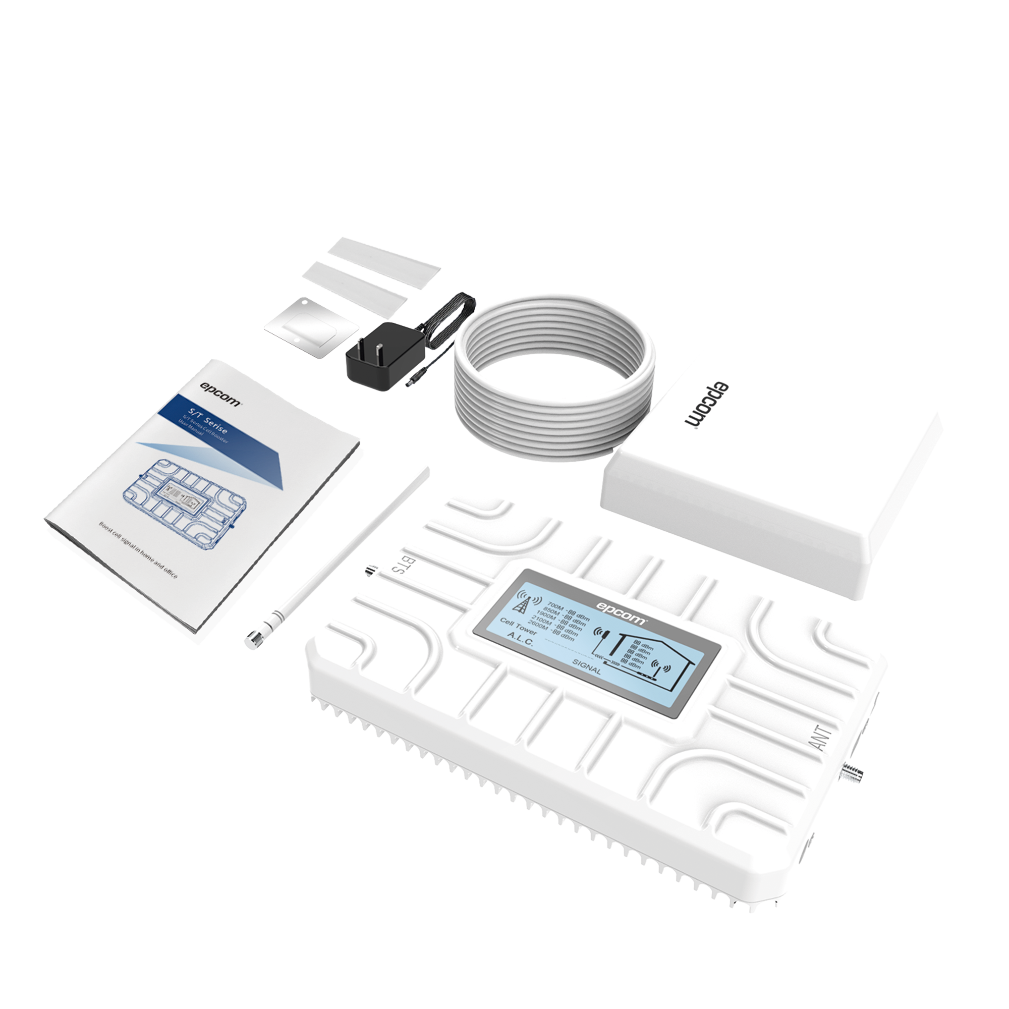 Kit Amplificador de Señal Celular 5G / Mejora las llamadas convencionales y VoLTE / Soporta los datos de las tecnologías 2G, 3G, 4G y 5G de TELCEL, AT&T, MOVISTAR y OMV de Altán / Cubre hasta 300 m2.