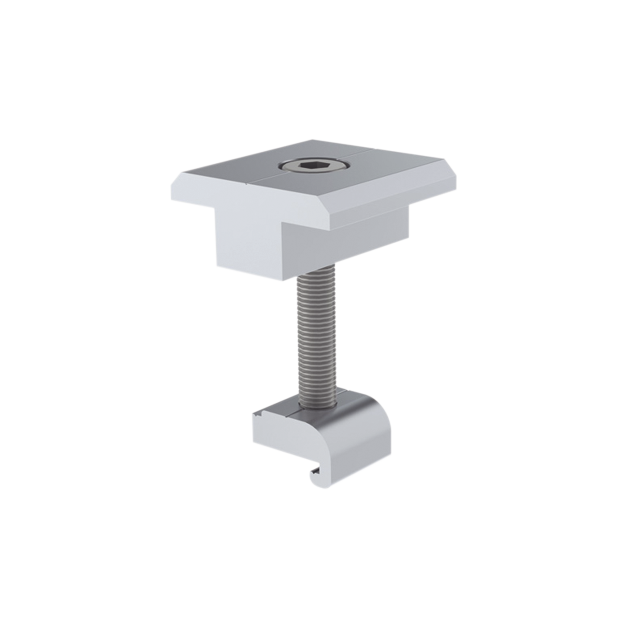 Sujetador Intermedio 35 mm para montaje de paneles solares en riel7