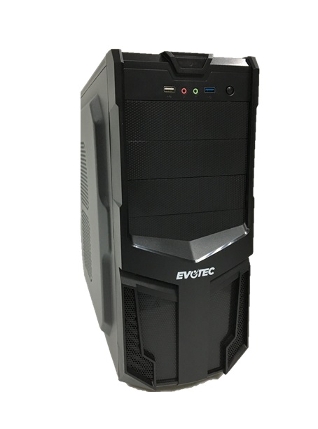 Gabinete EVOTEC EV-1005 - MICRO-ATX, TORRE, MICRO-ATX, NEGRO, 600W