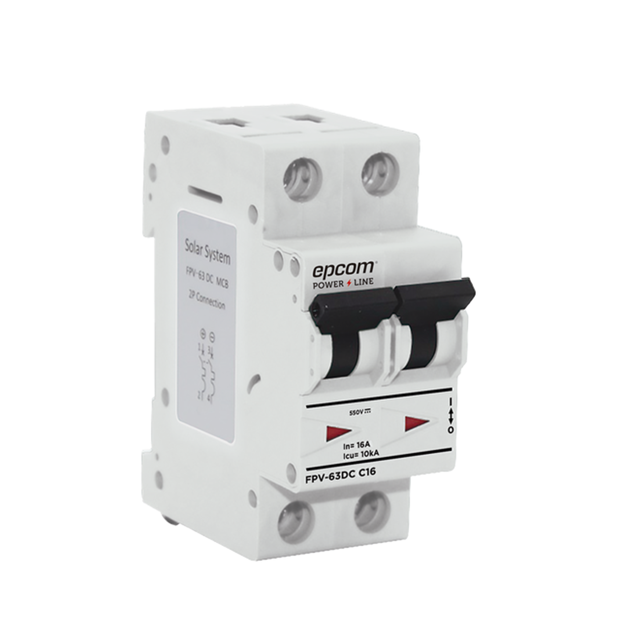 Protección Térmica 2P, 20 A,  Corriente Directa  800 Vcc para Aplicación Fotovoltaica Montaje Riel DIN