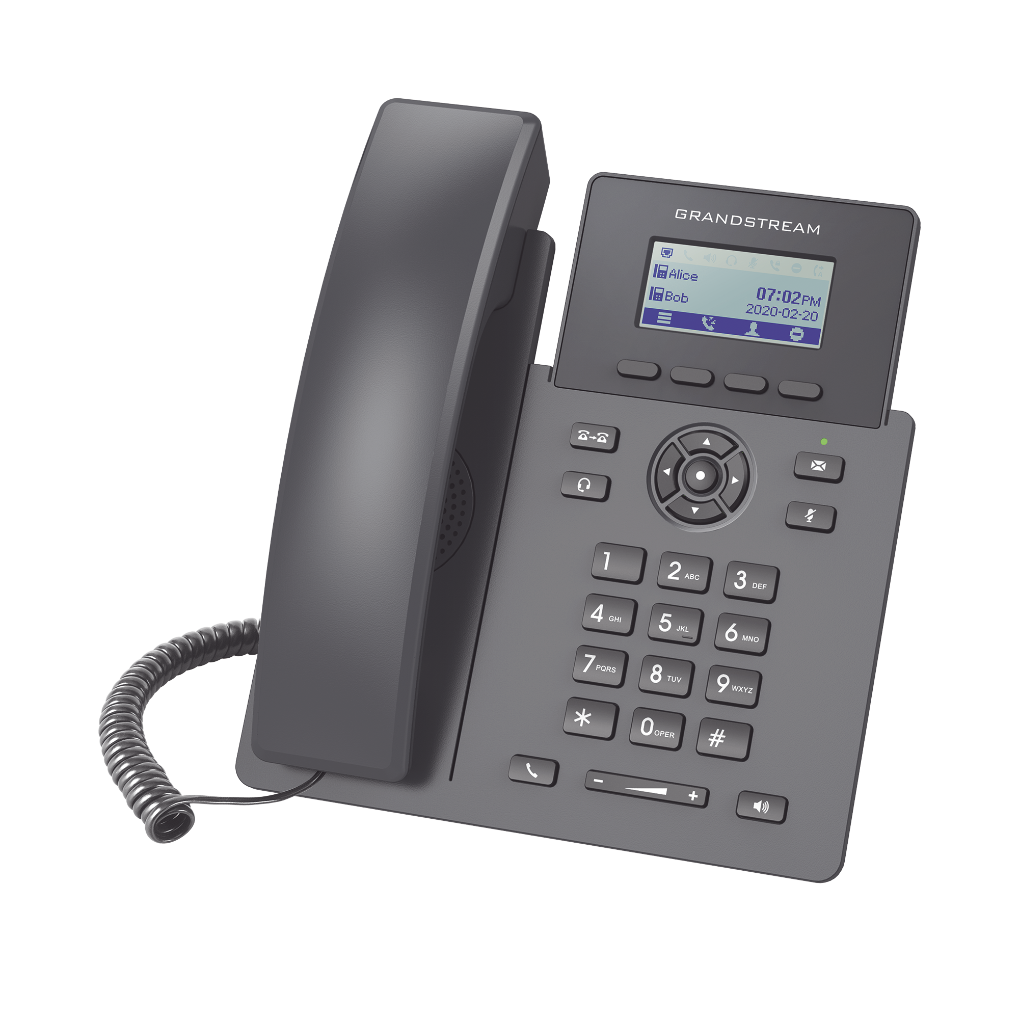 Teléfono IP Grado Operador, 2 líneas SIP con 2 cuentas, PoE, codec Opus, IPV4/IPV6 con gestión en la nube GDMS