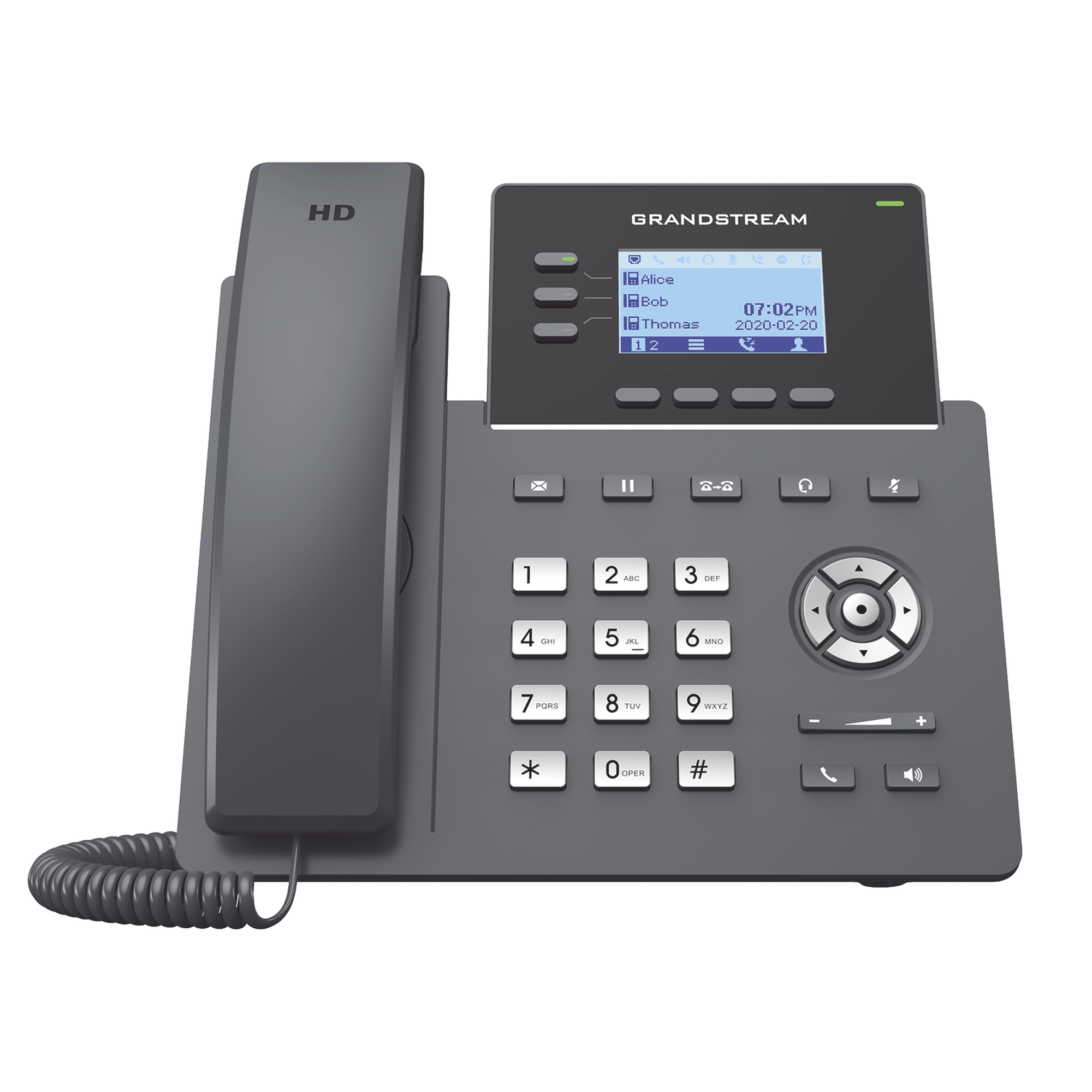 Teléfono IP Grado Operador, 3 líneas SIP con 6 cuentas, puertos Gigabit PoE, codec Opus, IPV4/IPV6 con gestión en la nube GDMS