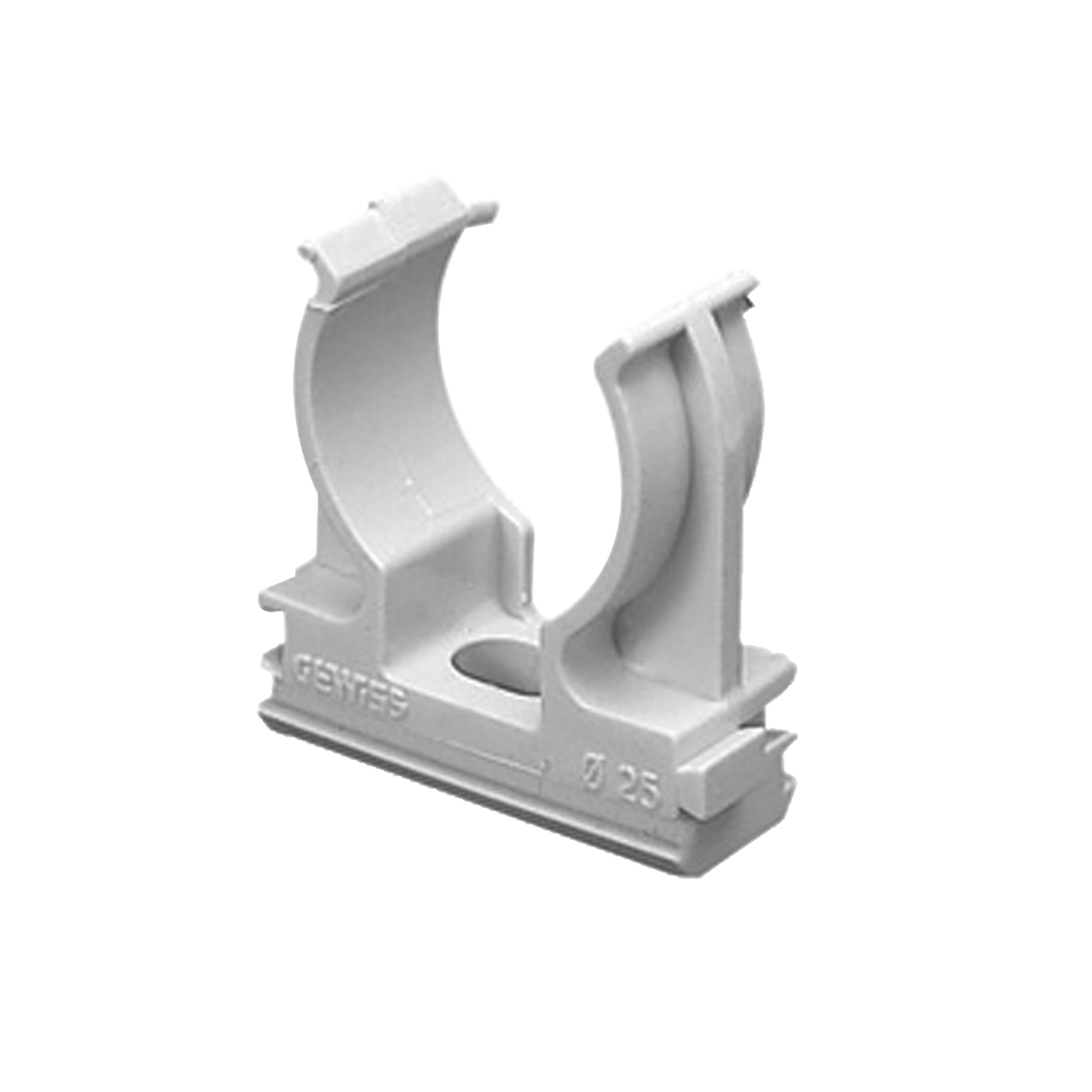 Soporte de presión (Abrazadera), PVC Auto-extinguible, abierto para tubería de 50 mm