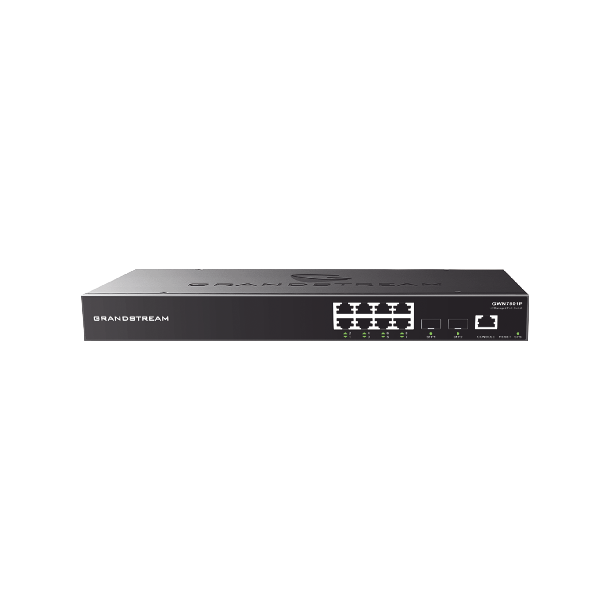 Switch Gigabit Administrable / 8 puertos 10/100/1000 Mbps + 2 Puertos SFP Uplink / Compatible con GWN Cloud.