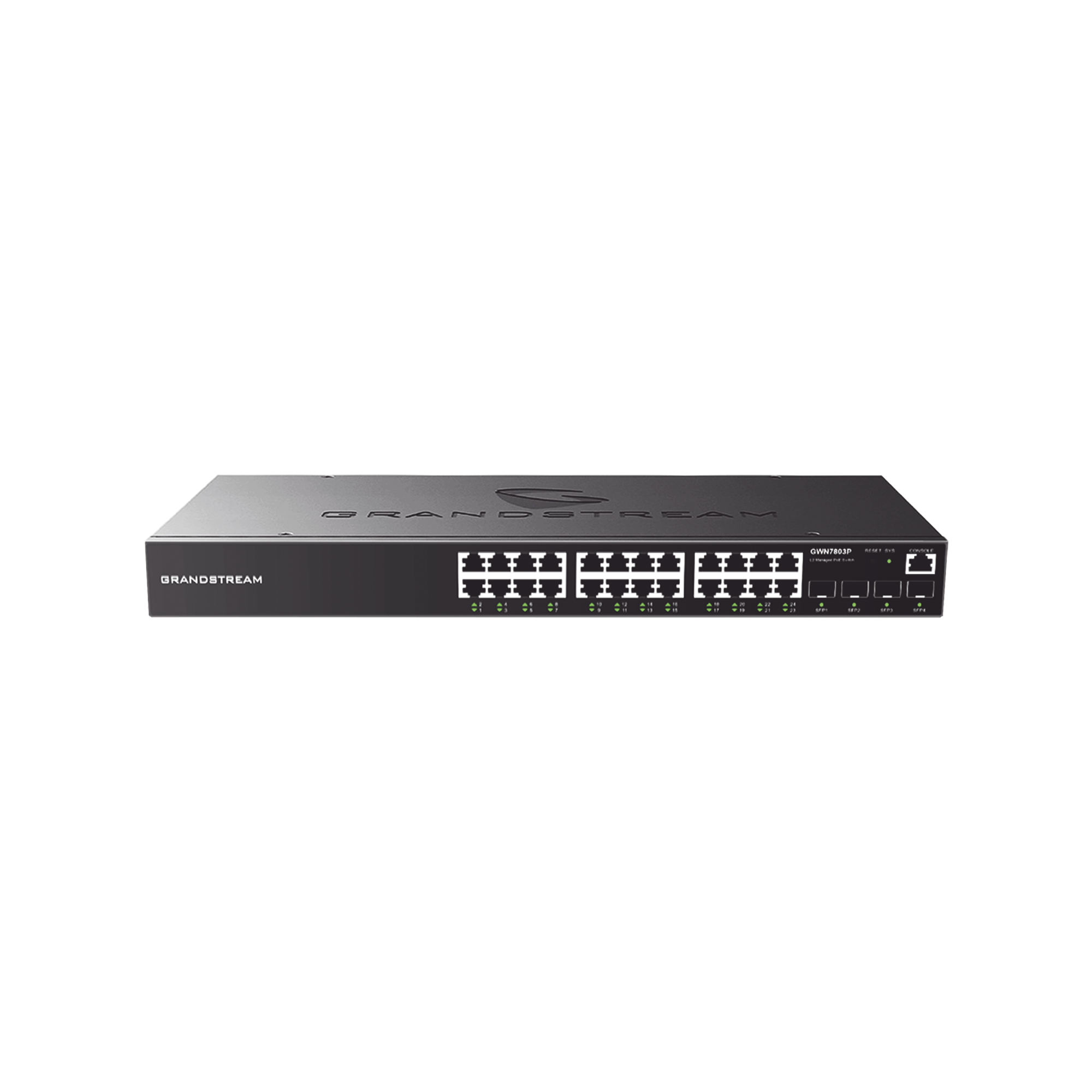Switch Gigabit Administrable / 24 puertos 10/100/1000 Mbps + 4 Puertos SFP Uplink / Compatible con GWN Cloud.