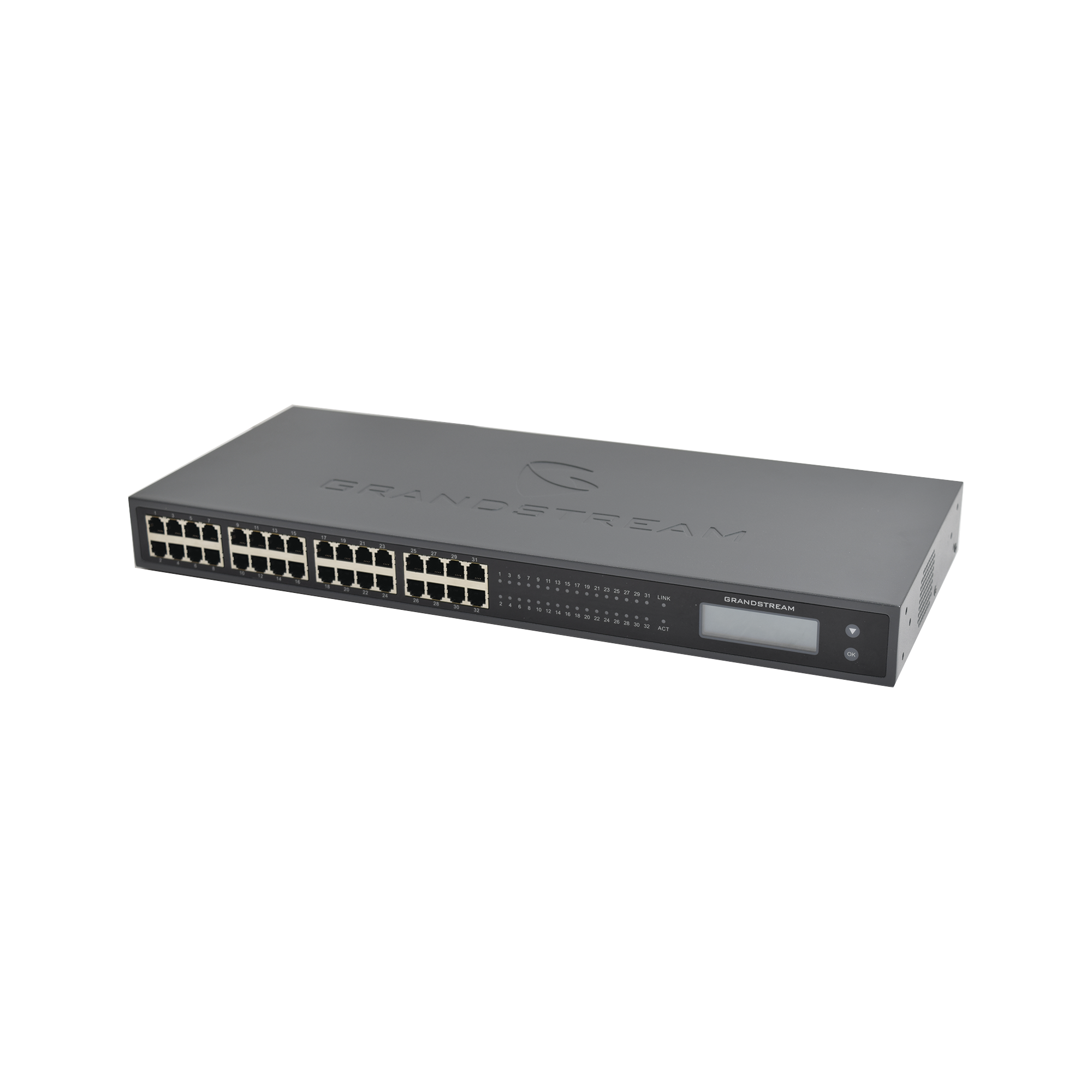 Adaptador VoIP GrandStream de 32 FXS 2 puertos telco 50 pins p/montaje en rack