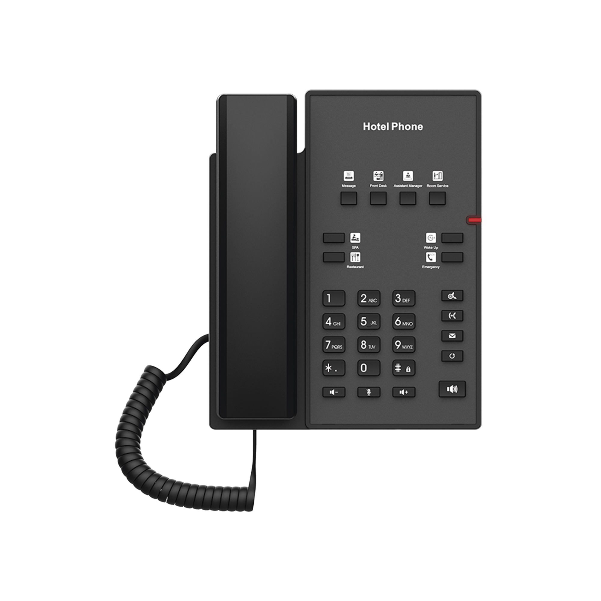 Teléfono IP para Hotelería, profesional con 8 teclas programables para servicio rápido, plantilla personalizable con PoE