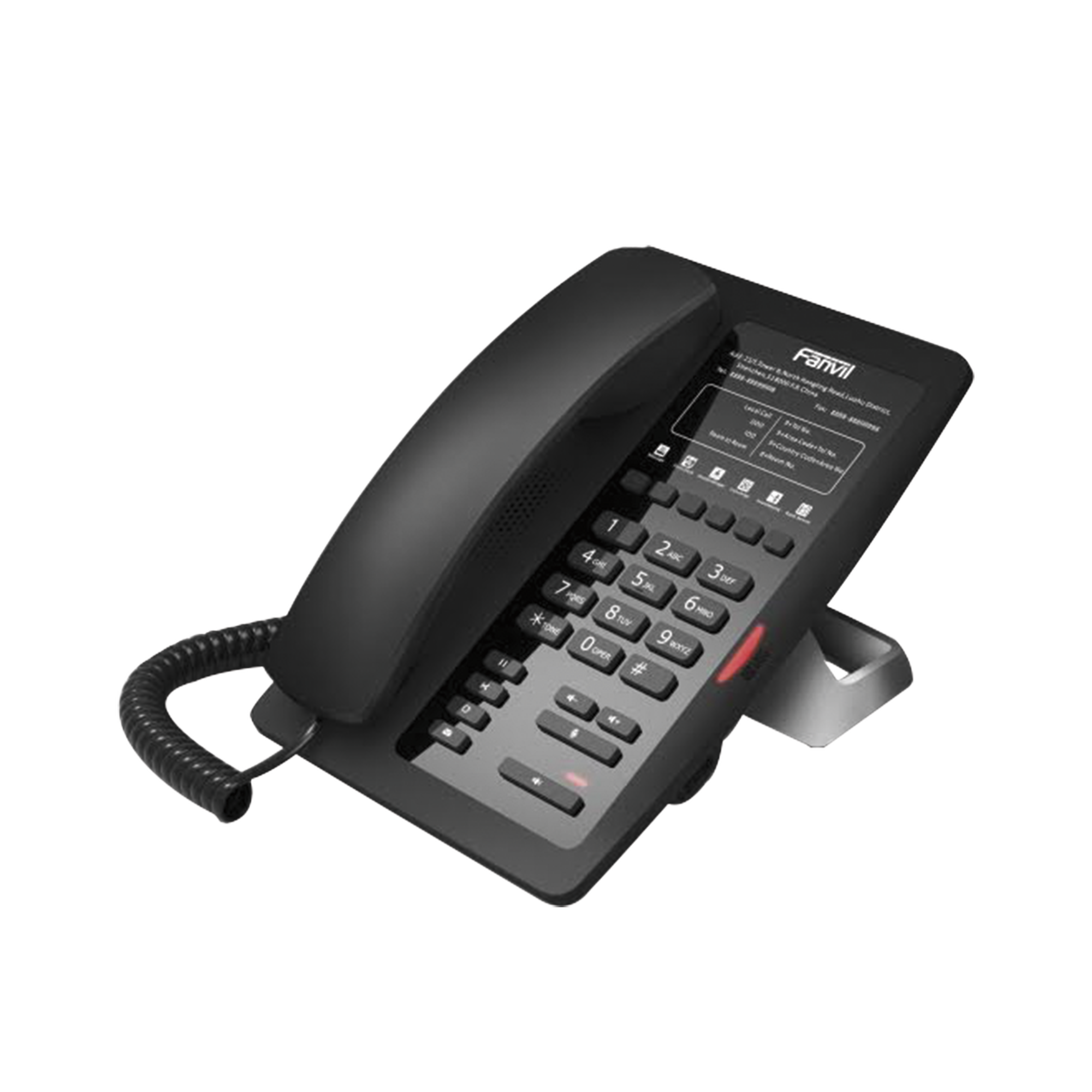 Teléfono IP para Hotelería, profesional con 6 teclas programables para servicio rápido (Hotline), plantilla personalizable con PoE