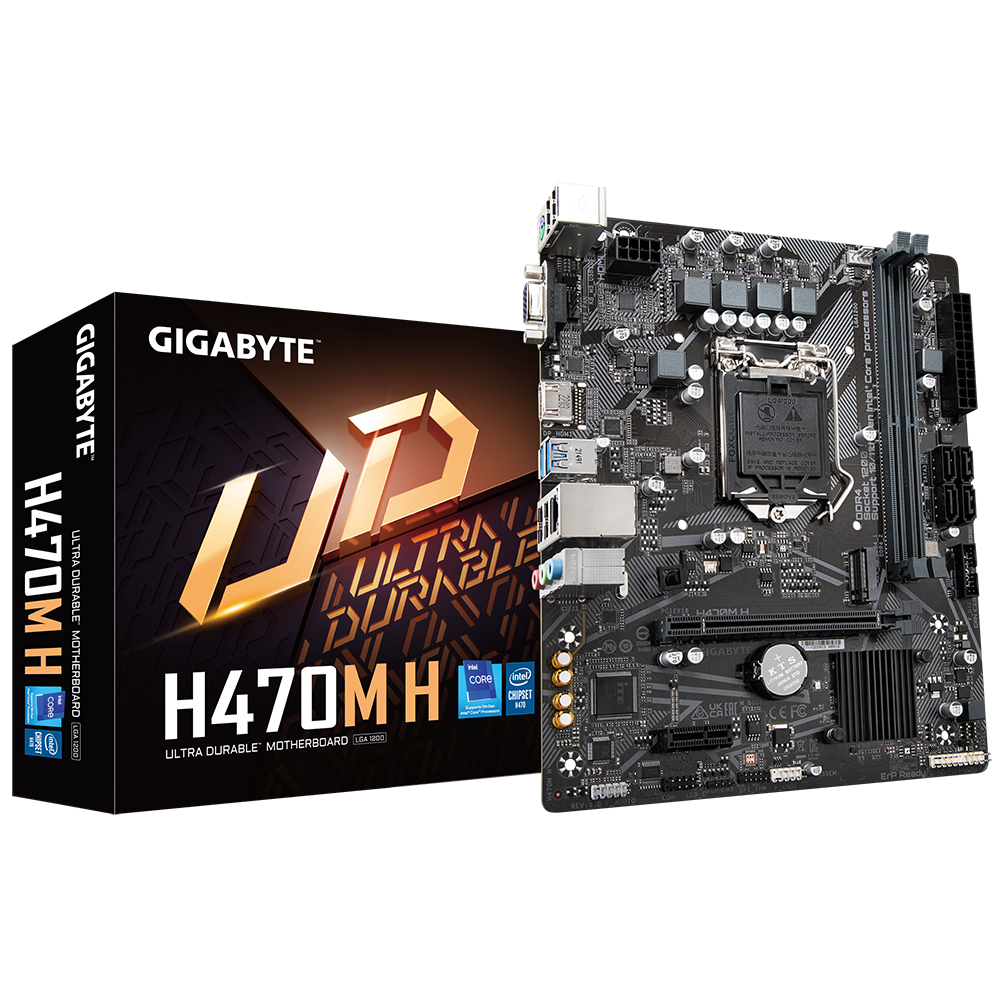 Motherboard GIGABYTE H470M H - DDR4-SDRAM, 16 GB, Intel, LGA 1200, Micro ATX