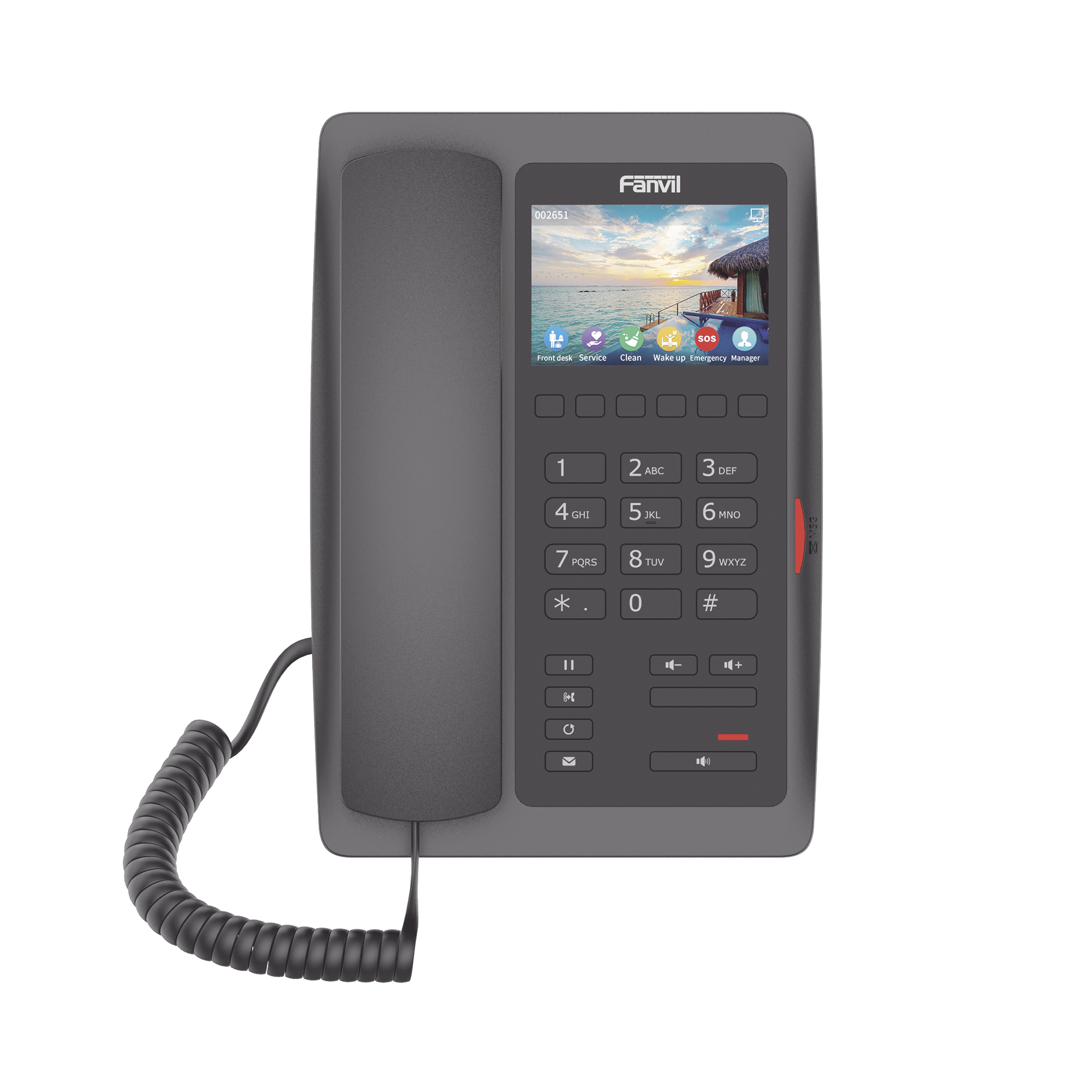 (H5W Color Negro)Teléfono IP WiFi para Hotelería, profesional de gama alta con pantalla LCD de 3.5 pulgadas a color, 6 teclas programables para servicio rápido (Hotline) PoE