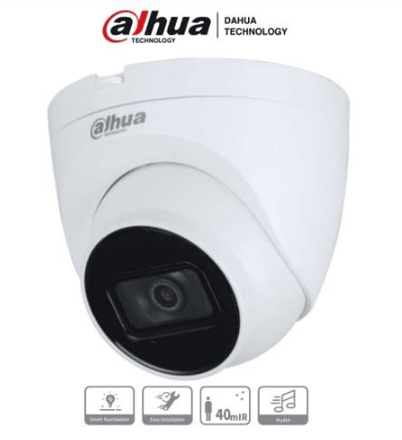 Cámara Domo de 2 Megapíxeles/ Lente de 2.8mm/ 102 Grados Apertura/ Super Adapt/ IR de 40 Metros/ Microfono Integrado/ Instalación Rapida/ IP67/ DWDR - 