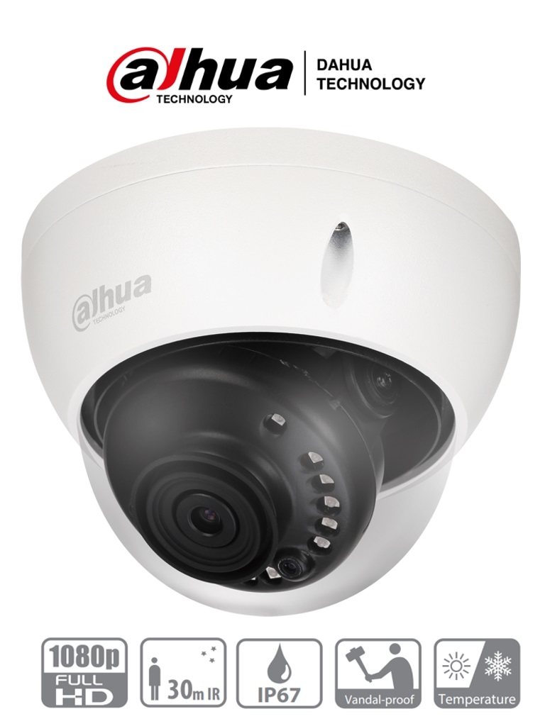 DAHUA HAC-HDBW1200E-28- Camara Domo de 2 Megapixeles Antivandalica/ 1080p/ Lente 2.8 mm/ 115 Grados de Apertura/ IR de 30 Metros/ Proteccion IK10/ - 
