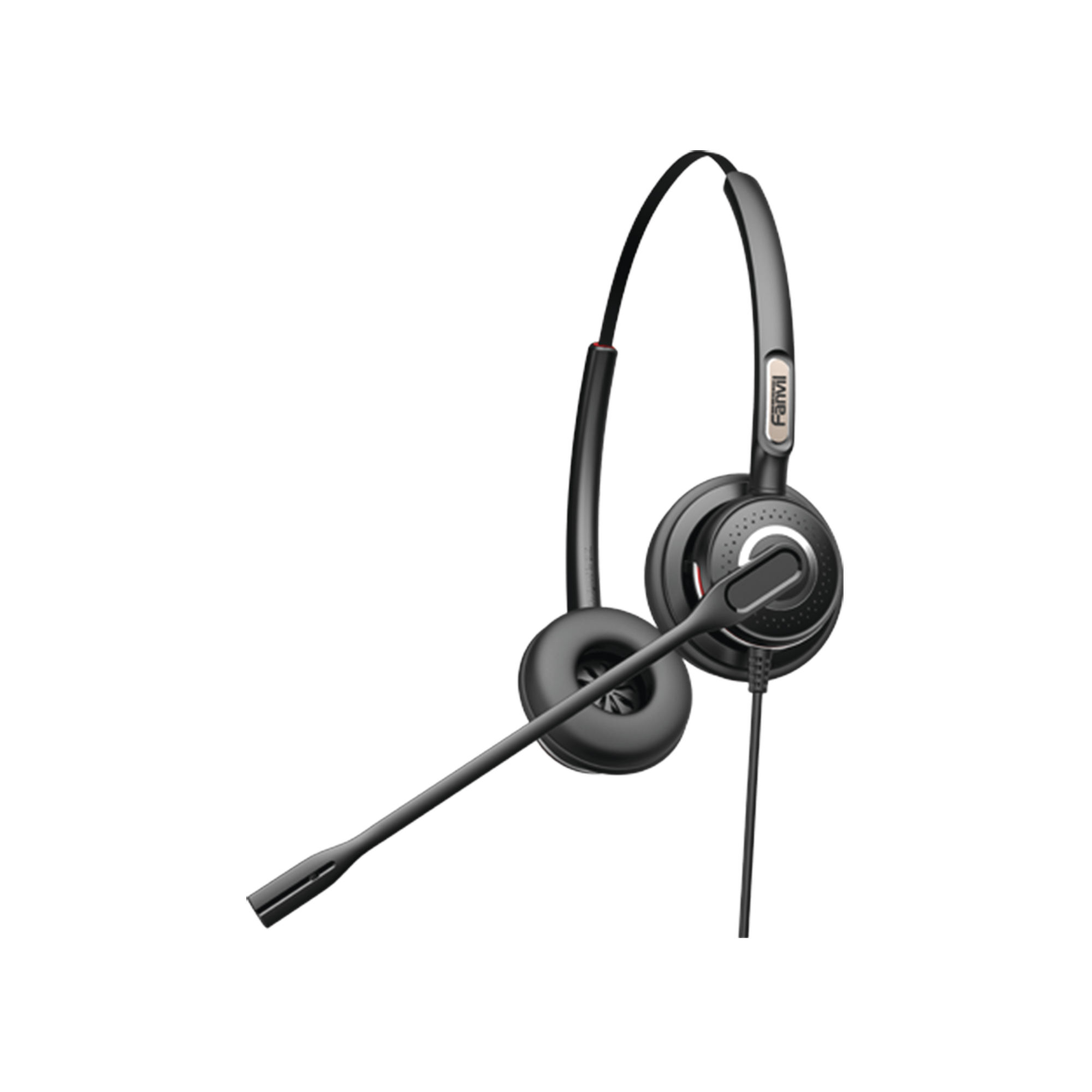 Diadema binaudal (duo) con tecnología antishock para teléfonos IP FANVIL y Polycom con micrófono de cancelación de ruido, larga durabilidad