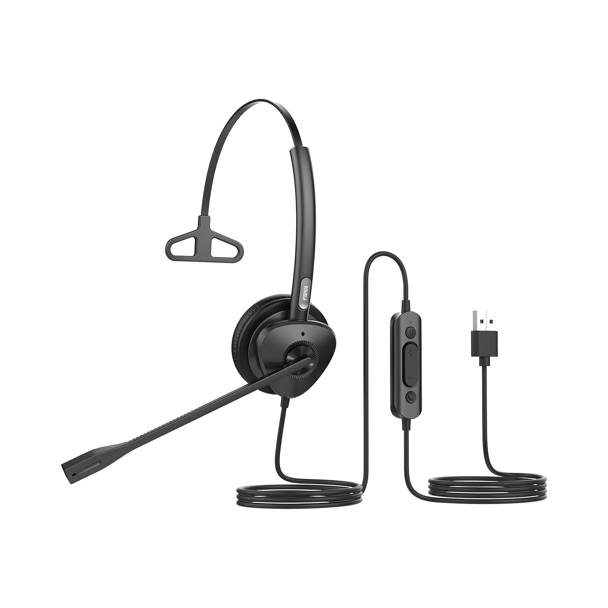 Diadema monoaural con tecnología antishock para teléfonos IP FANVIL con interfaz USB con micrófono de cancelación de ruido, larga durabilidad