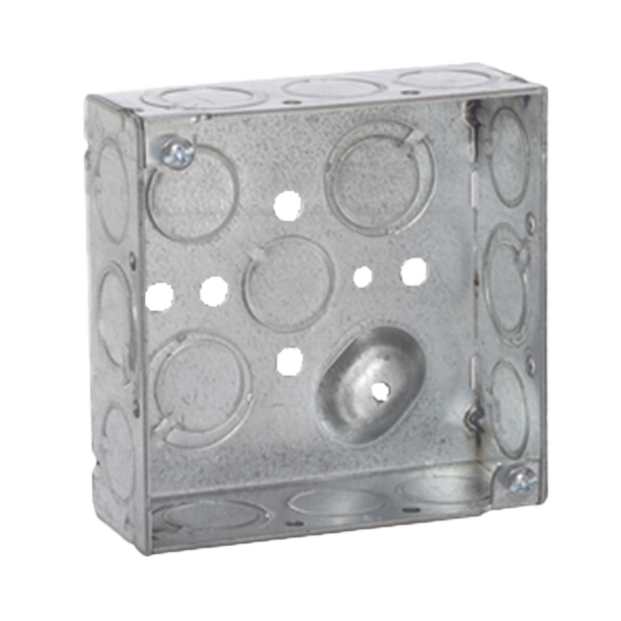 Caja Cuadrada 4 x 4'/Profundidad 1- 1/2'/ 10 Entradas de 1/2' y 6 TKO (1/2'-3/4').