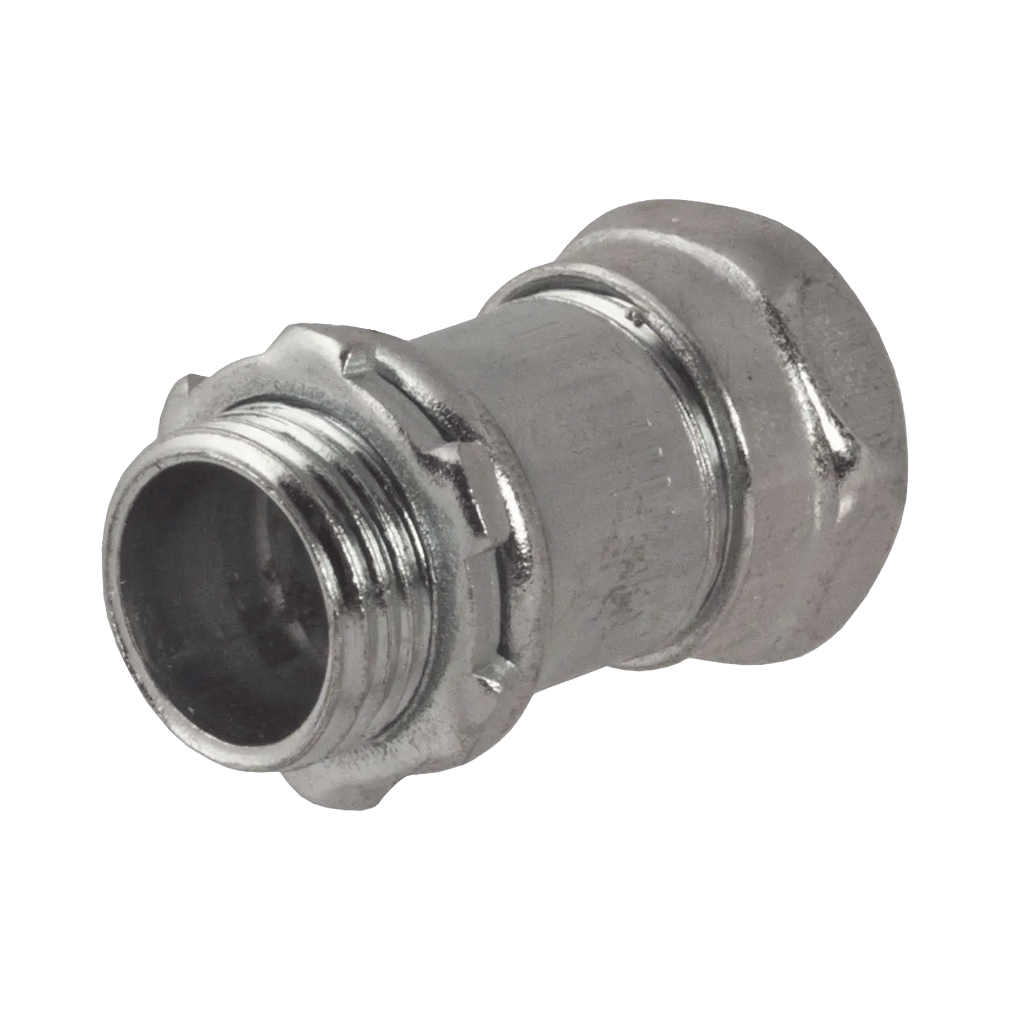 Conector Recto Compresión de Acero Galvanizado para Pared Delgada de 3/4' .