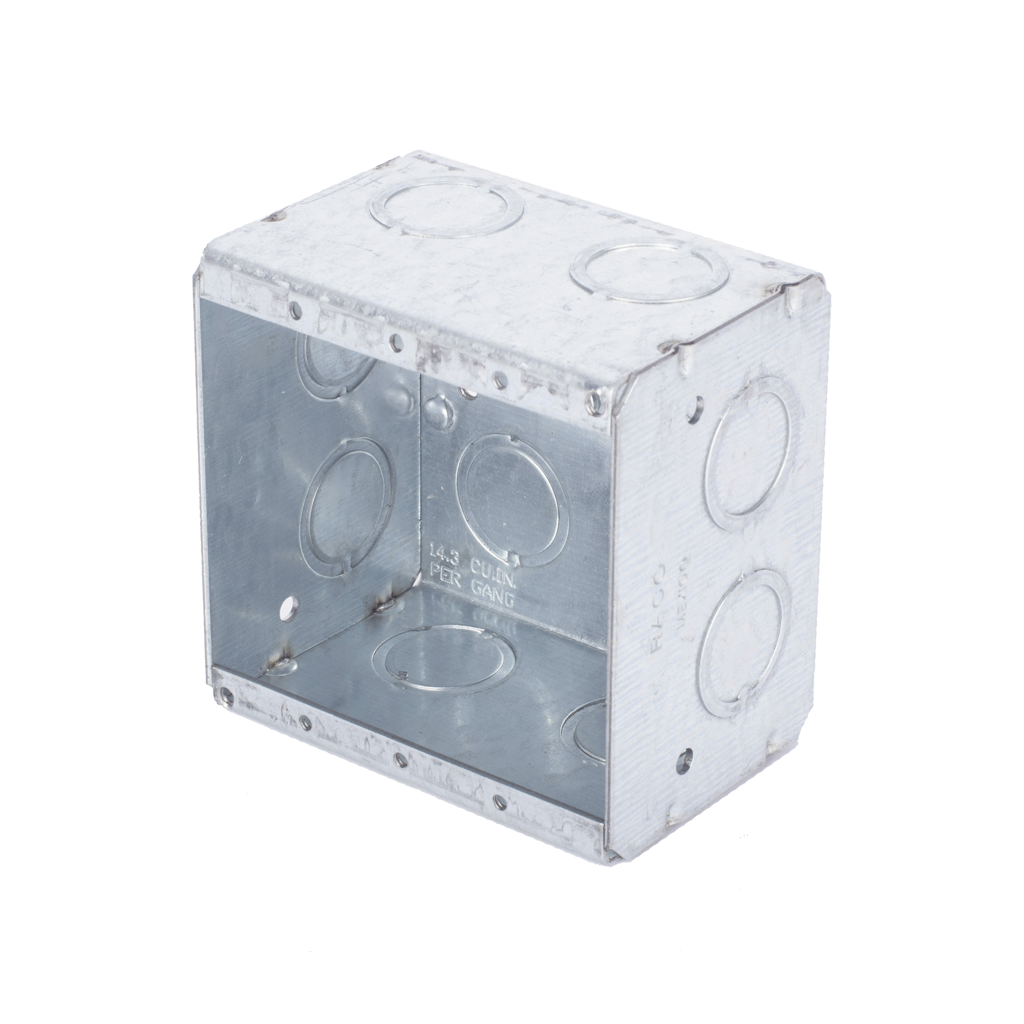 Caja Multigang de 2 Gangs/ Profundidad de 2-1/2'/ 12 Entradas de 1/2' - 3/4'.