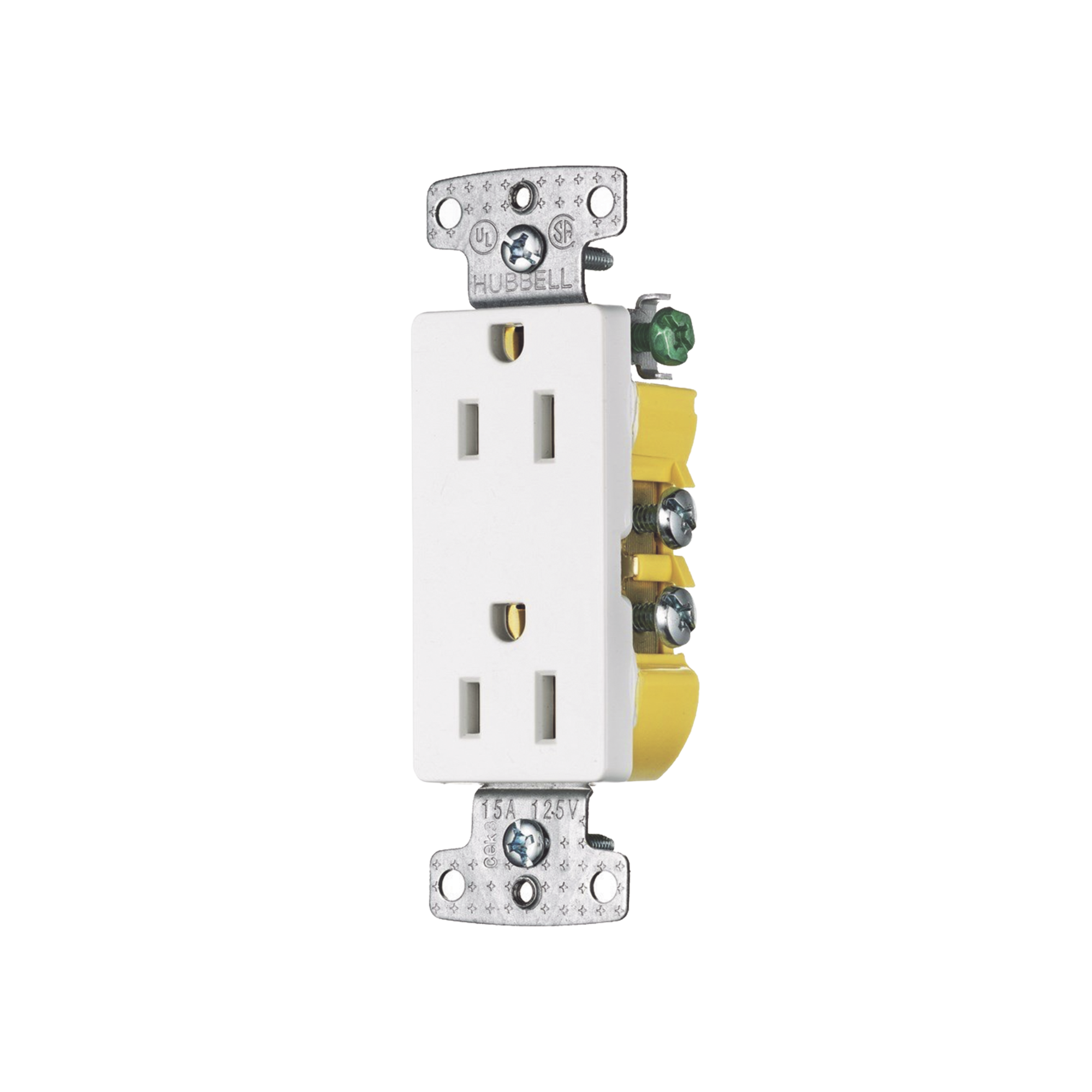 Contacto Duplex Decorador 15A 125V, 2 Polos, 3 Hilos, Color  Blanco (Nema5-15R).