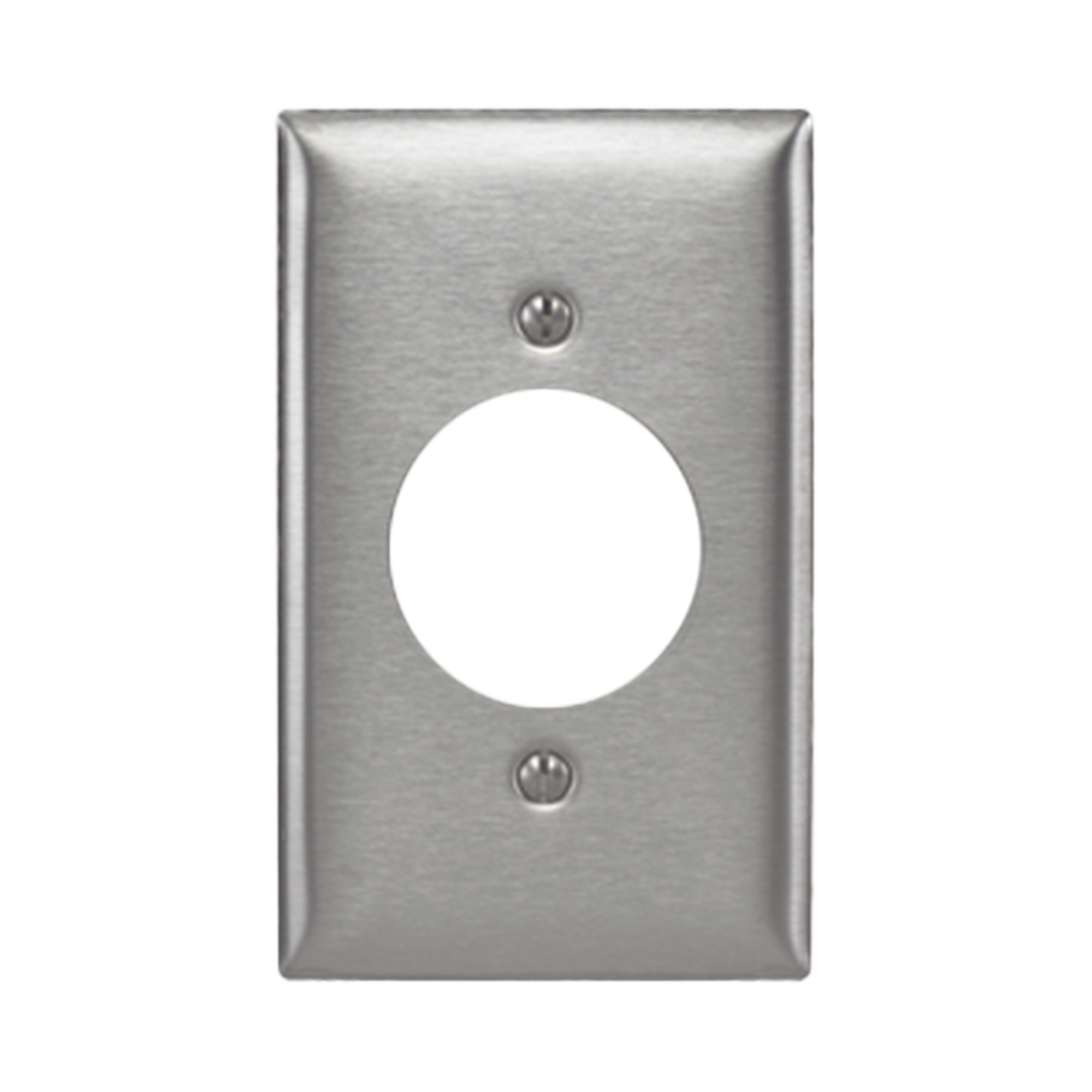 Placa para Receptaculo Sencillo 20 y 30 A de Media Vuelta/ 1.6' (40 mm) / Acero Inoxidable.