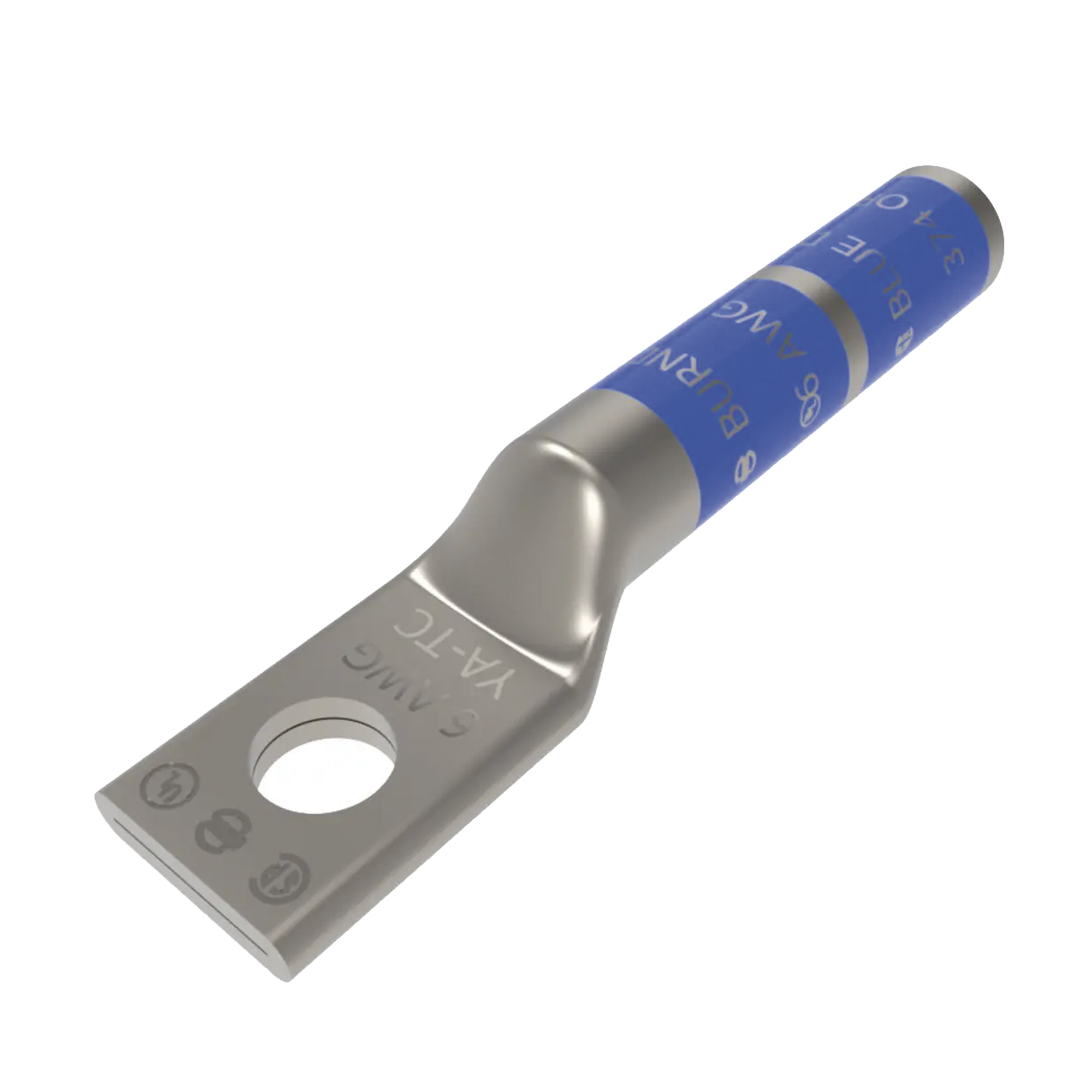 Zapata Terminal de Compresión BURNDY para Tornillo de 1/4' y Calibre 6 AWG.