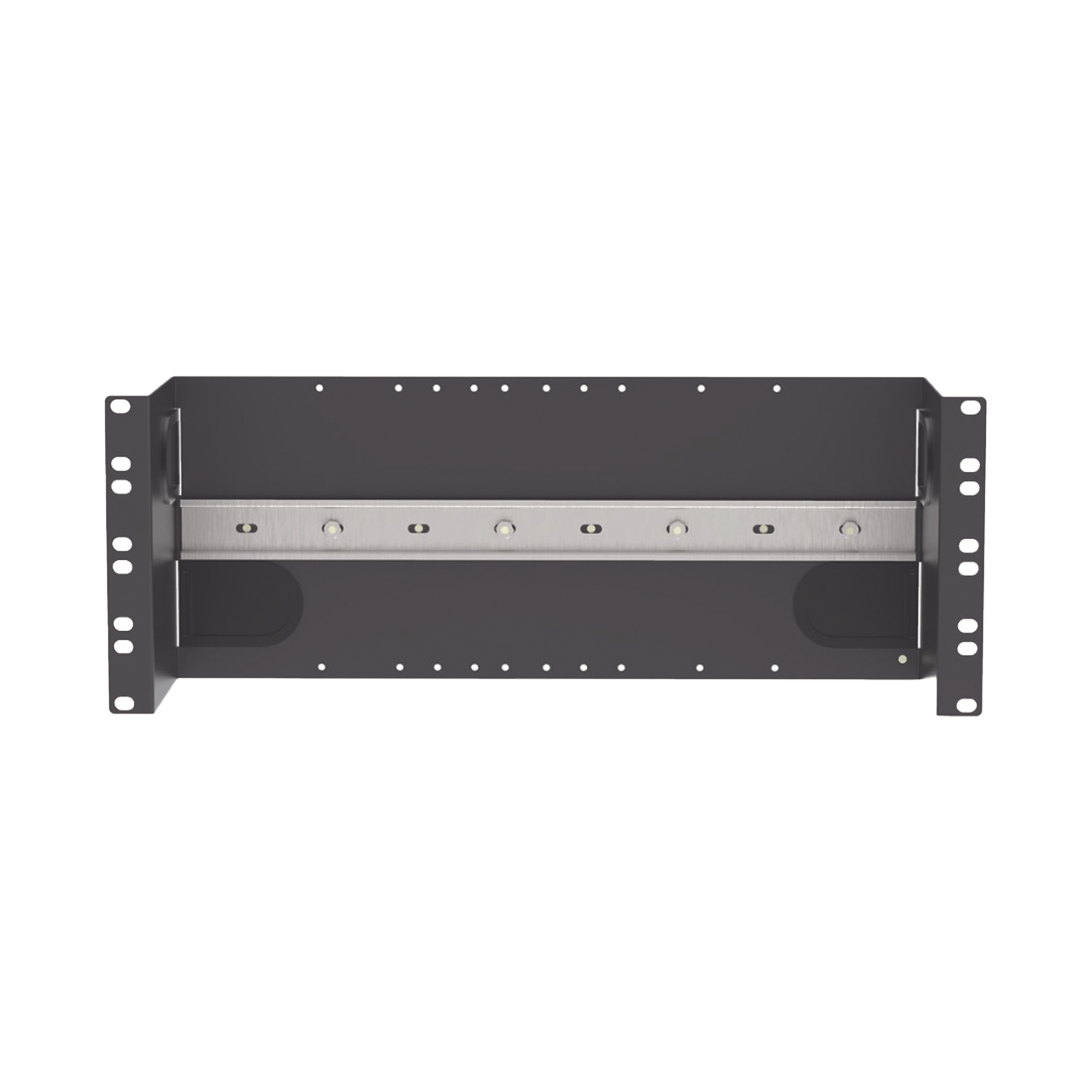 Soporte Industrial Para Instalar Equipos de Montaje en Riel DIN, Para Racks o Gabinetes Estándar de 19in, de 4UR, Color Negro