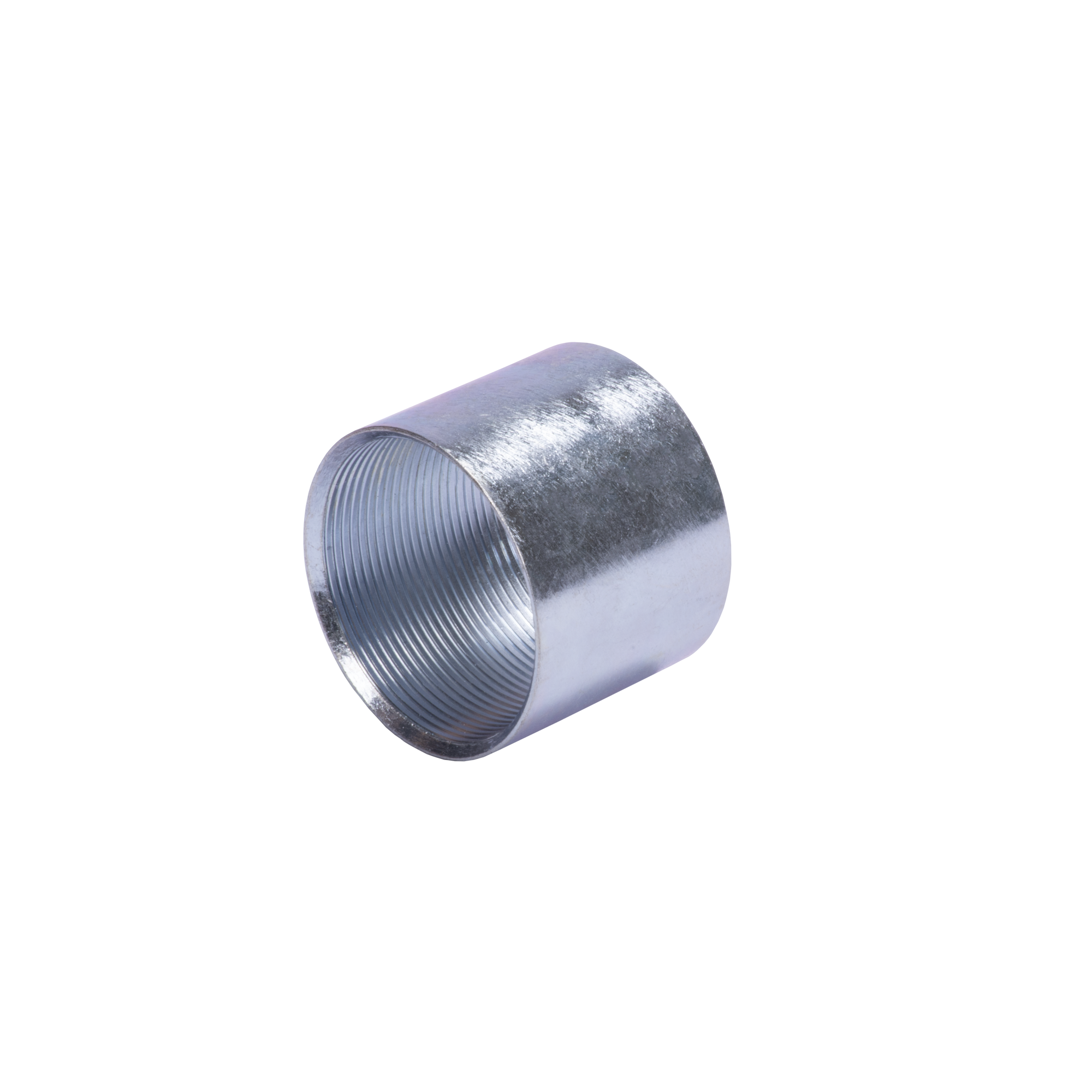 Cople 1 1/2' (38mm) pared gruesa con rosca galvanizado etiqueta amarilla