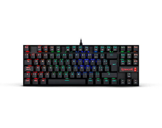 Teclado Mecánico  Redragon Kumara RGB Red Switch - Español, Negro, RGB