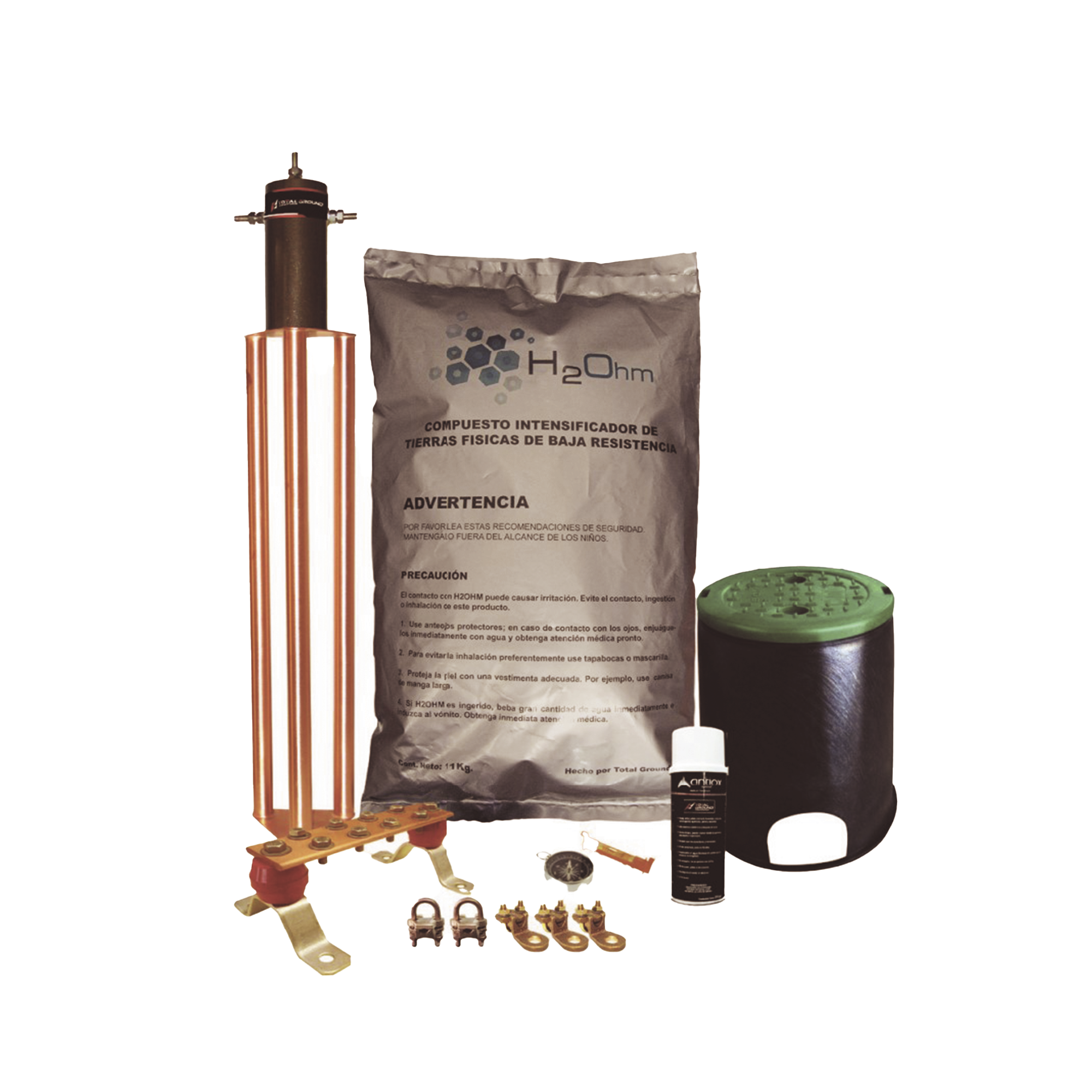 Kit de tierra física modelo TG45AB con Electrodo Magnetoactivo, capacidad: 45 AMP