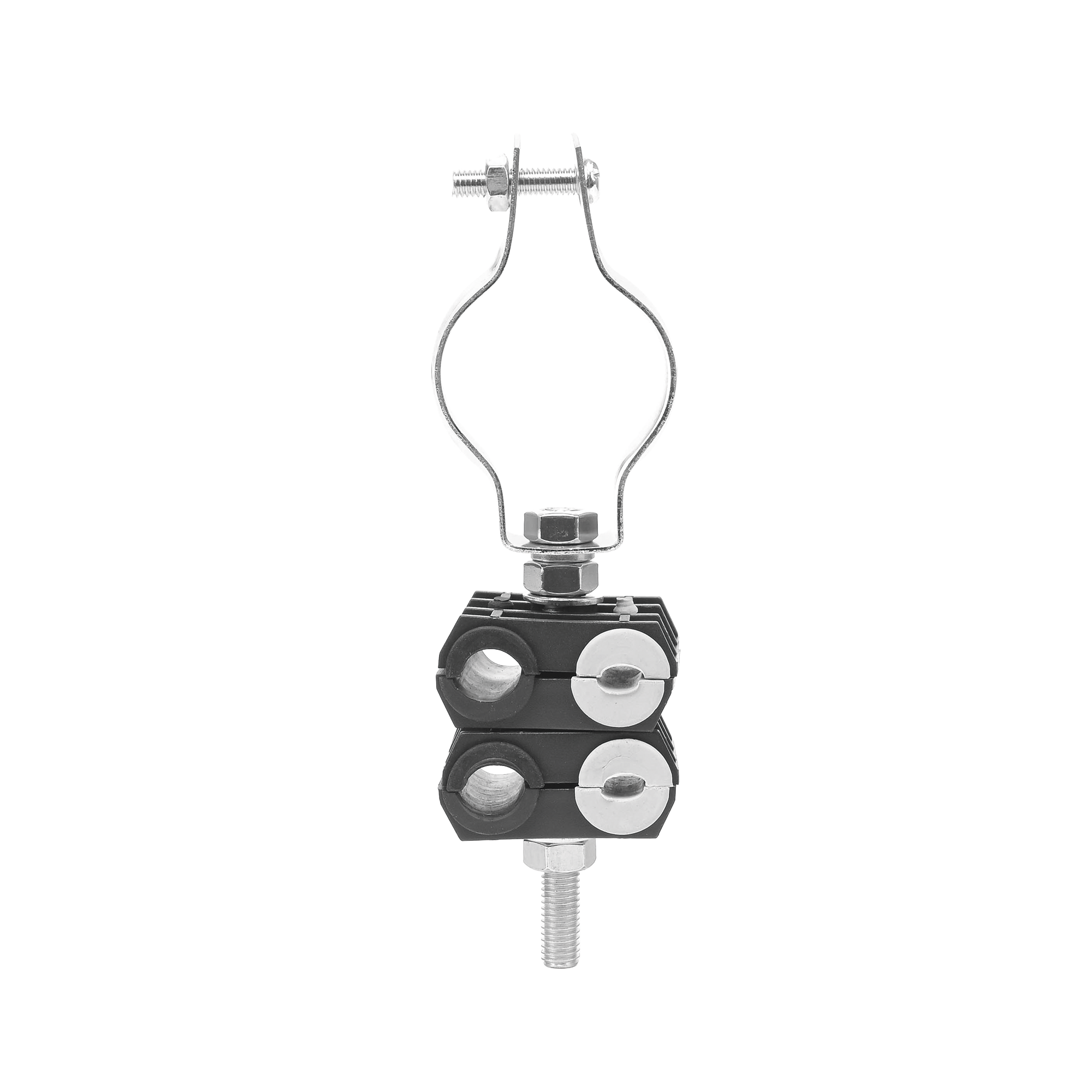 KIT de Dos Sujetadores de plastico para cuatro cables de 6 a 8 mm con todo y hardware de instalación en tubos de 1 1/4 in