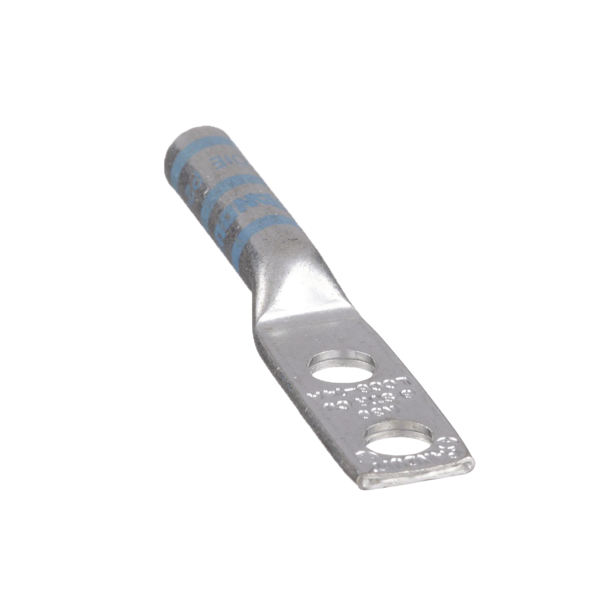 Terminal de Compresión de Barril Largo, de Dos Orificios de 1/4, para Cable 6 AWG, Espacios Entre Orificios de 0.63in