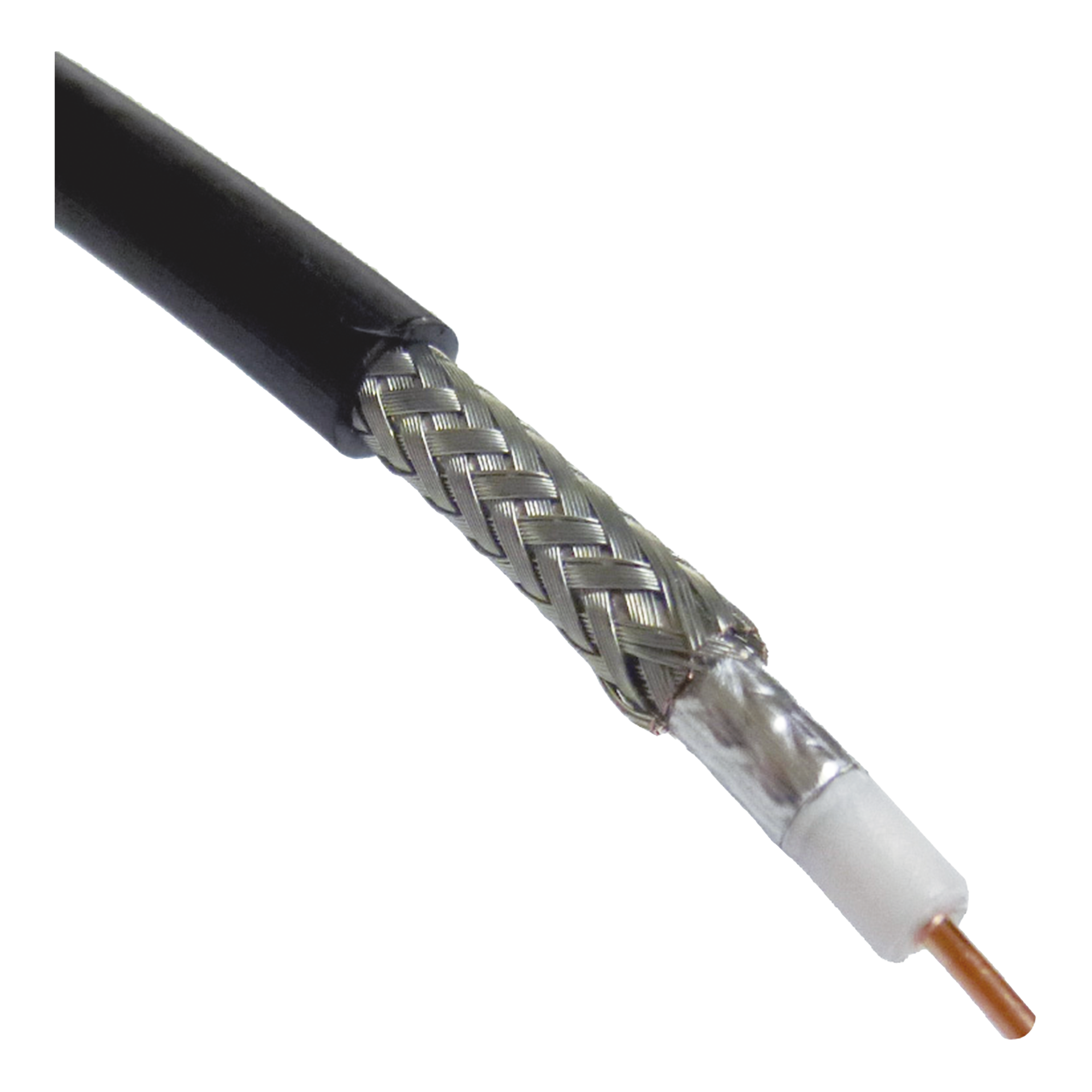 Metro de Cable Coaxial Tipo RG-58 LP-195, 50 Ohms, Conductor de Cobre Sólido