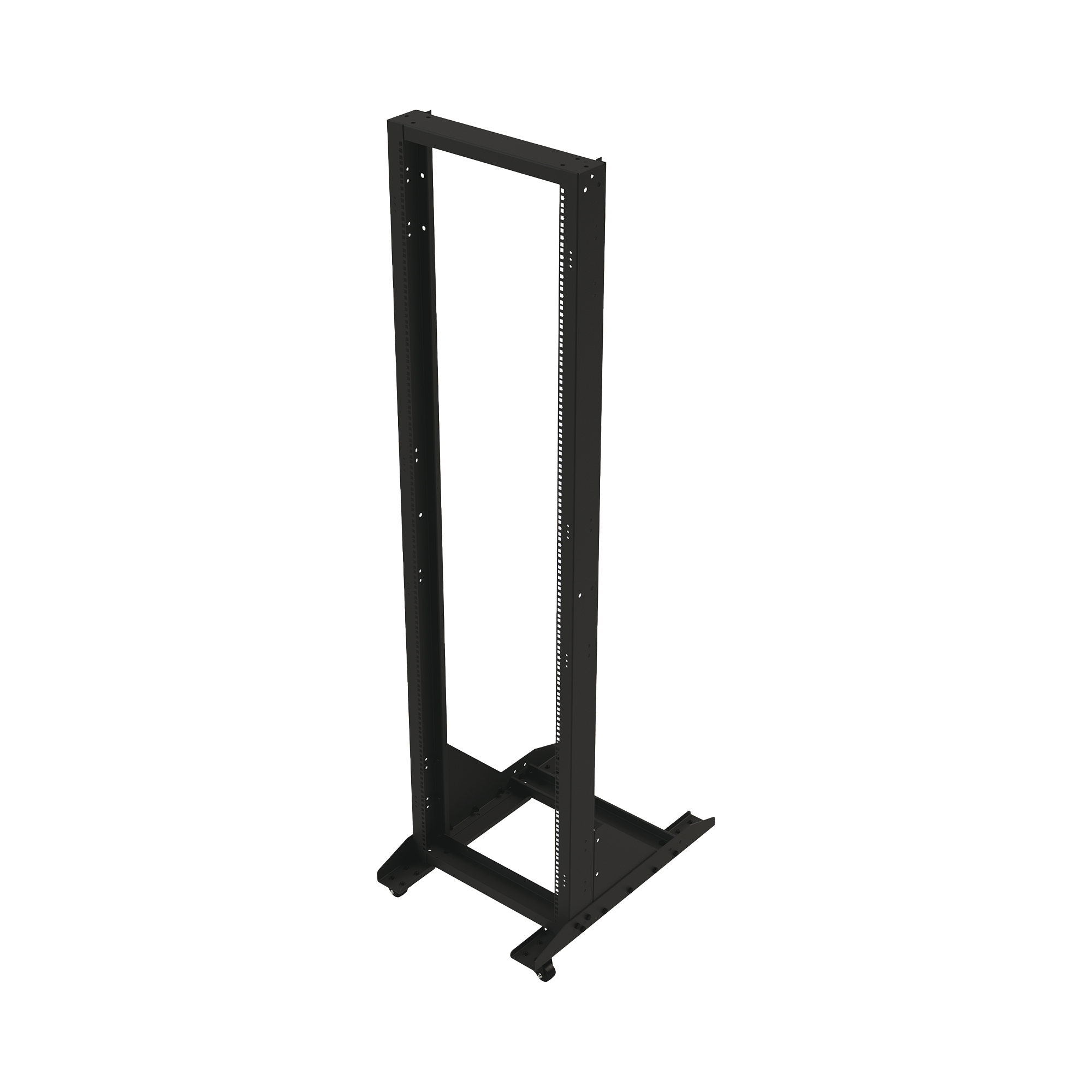 Rack Móvil de Acero de 2 Postes, 45 UR, Incluye 4 Ruedas Uso Rudo.