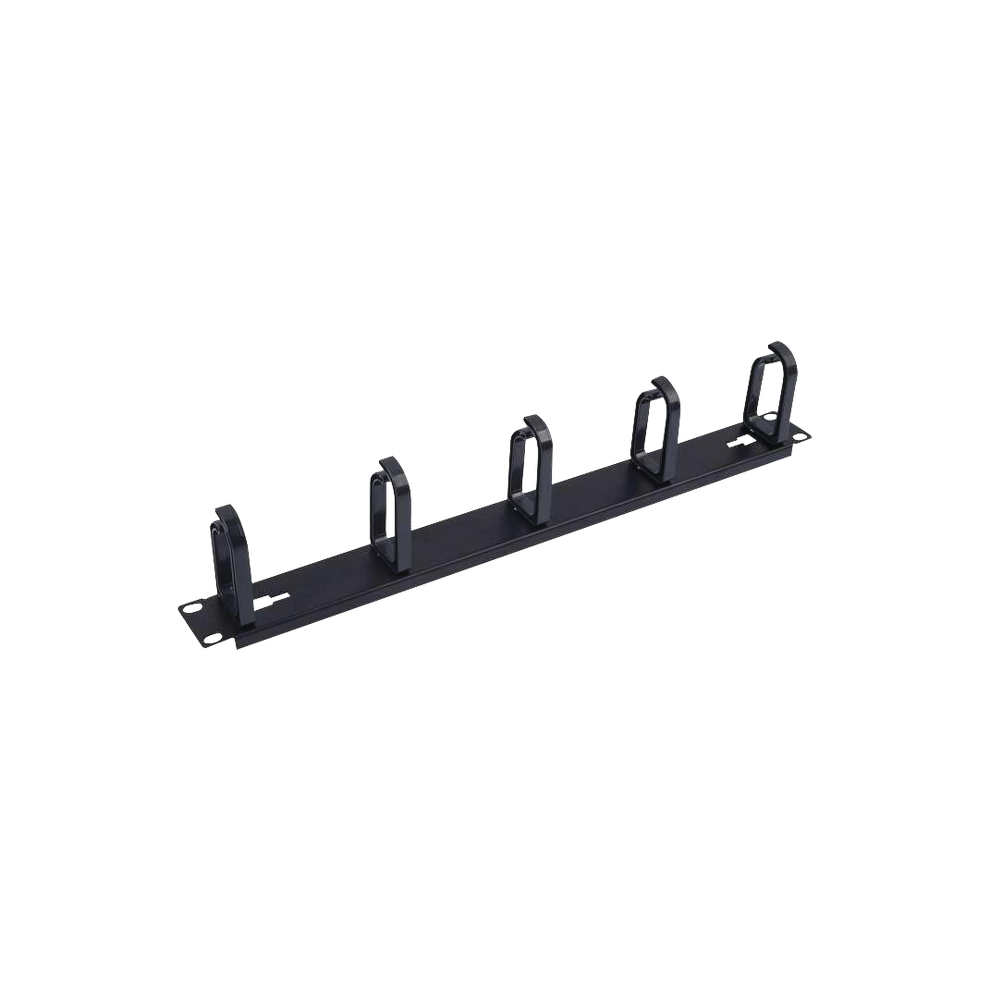 Organizador de cables con 5 anillos, 1U, 19' Color negro