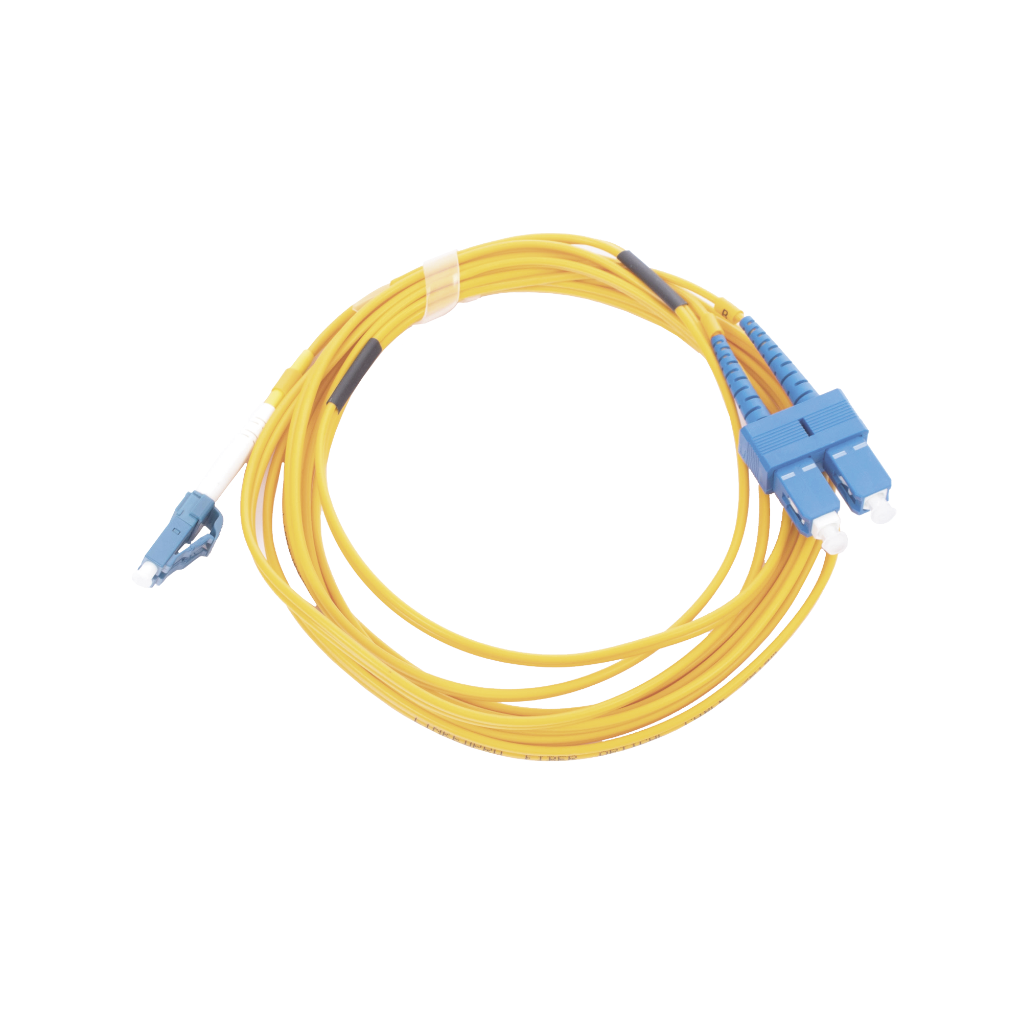 Jumper de Fibra Óptica Monomodo 9/125 LC/UPC-SC/UPC, PVC, 2.0 mm, Dúplex, amarillo, 3 metros