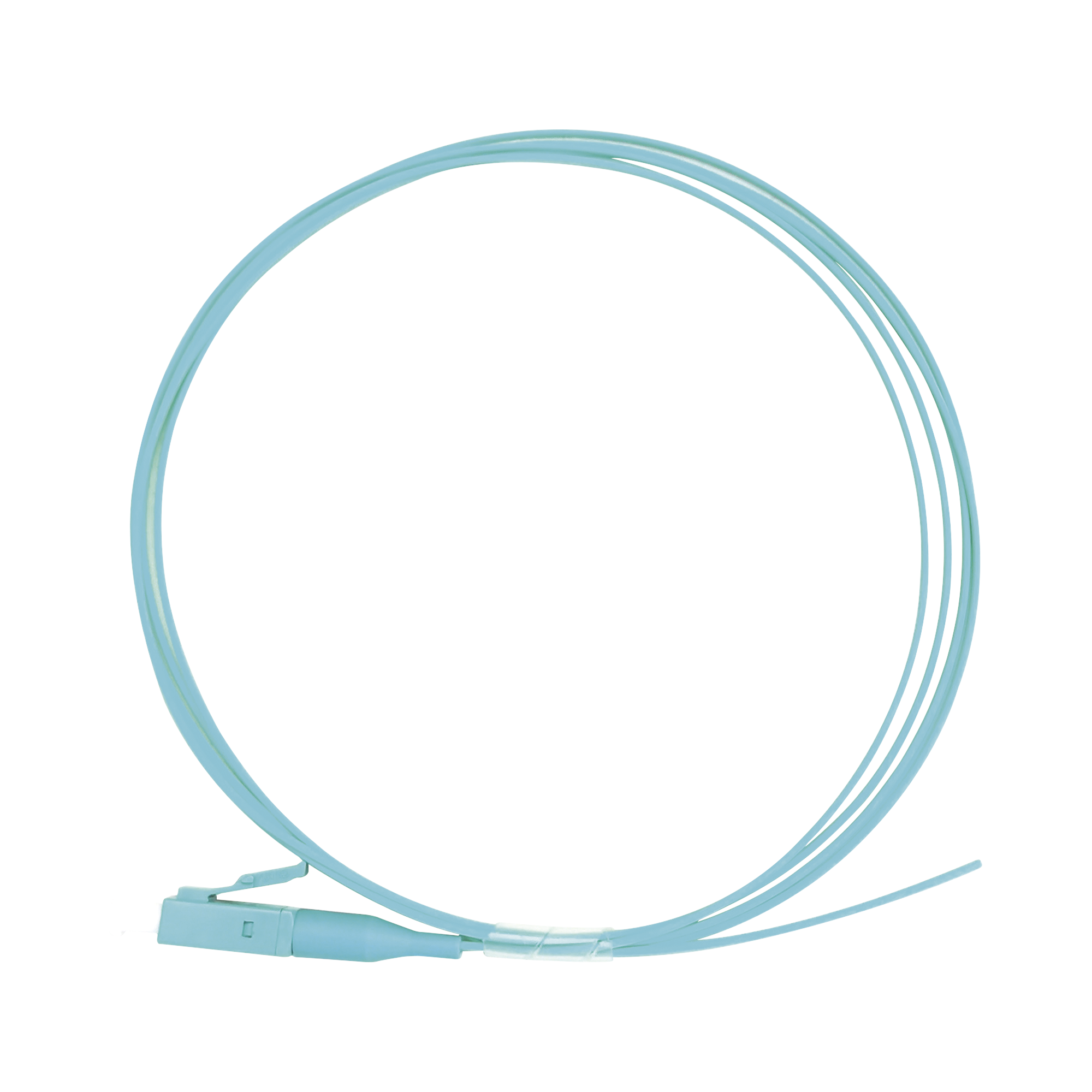 Pigtail de Fibra Óptica Simplex LC, PVC, OM3 50/125, Aqua, 1 metro