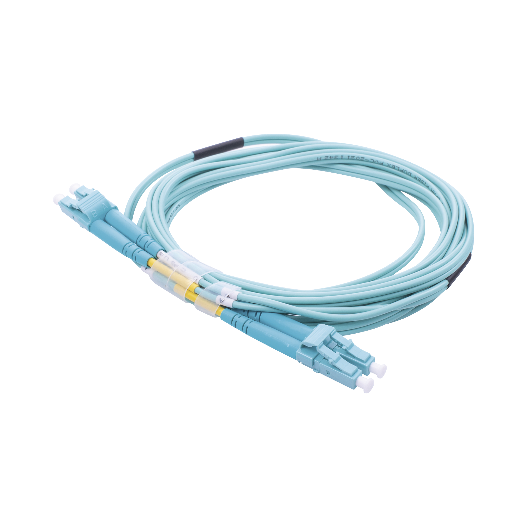Jumper de Fibra Óptica Multimodo OM3 50/125 LC-LC OFNR (Riser), 2.0 mm, Dúplex, Aqua, 3 metros