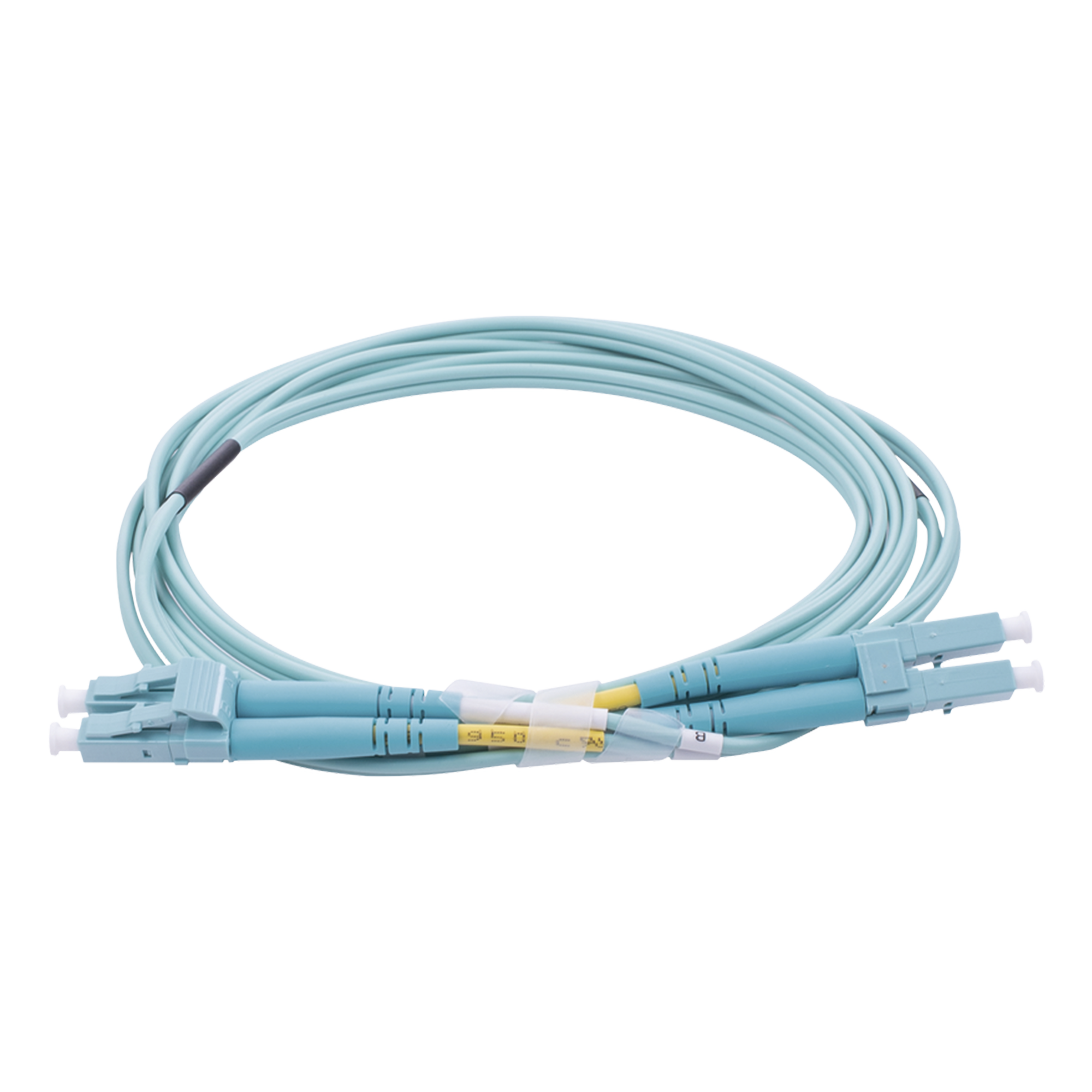 Jumper de Fibra Óptica Multimodo OM4 50/125 LC-LC OFNR (Riser), 2.0 mm, Dúplex, Aqua, 2 metros