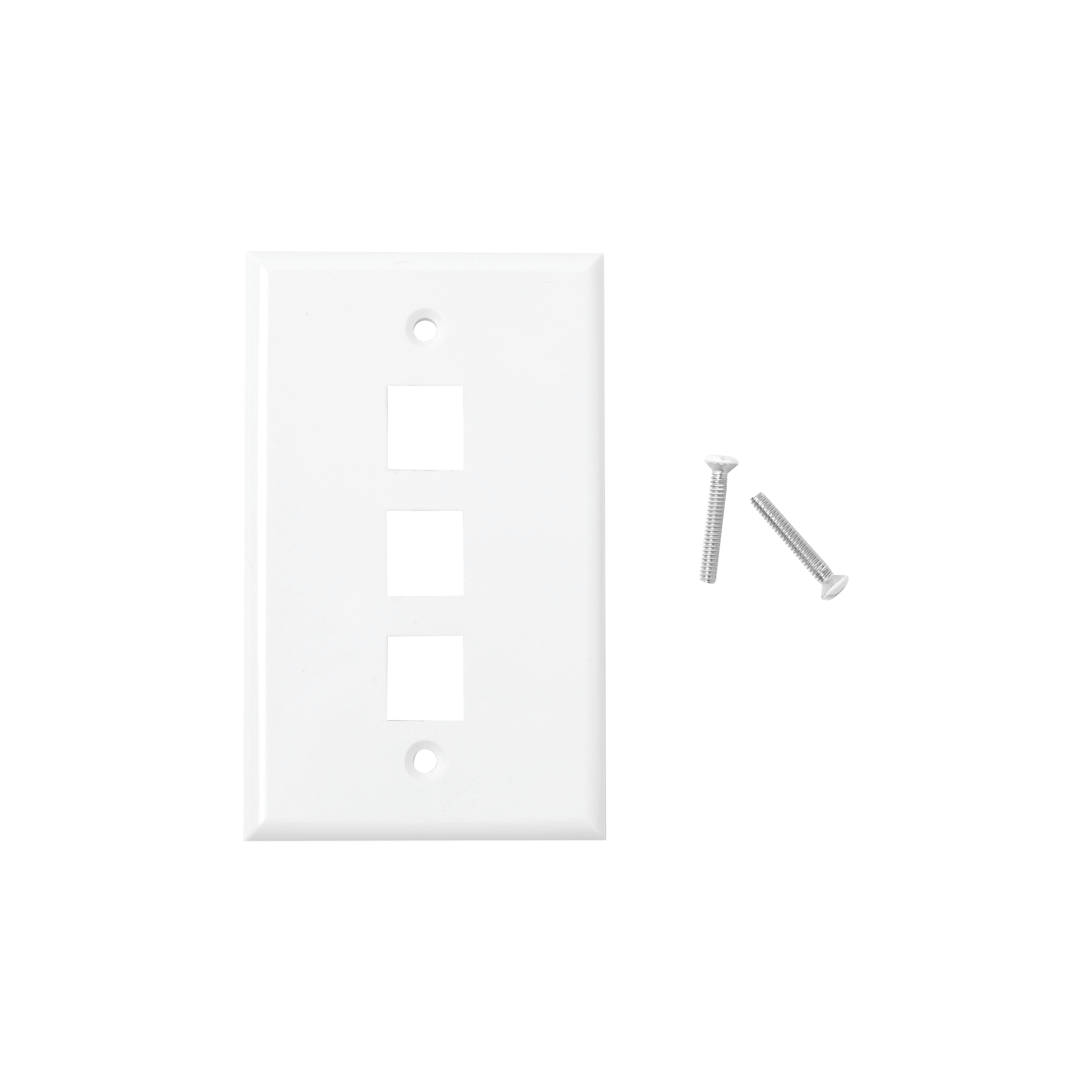 Placa de pared de 3 puertos, Keystone, Color Blanco