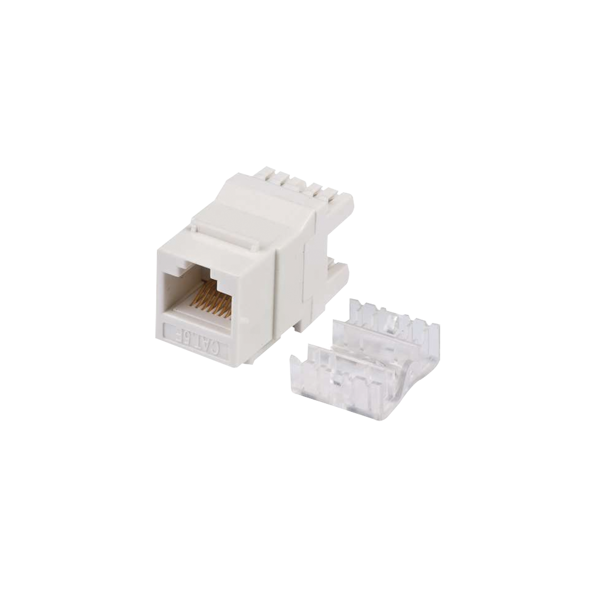 Módulo Jack Keystone Cat5e con terminación en ángulo 180 º  Color Blanco