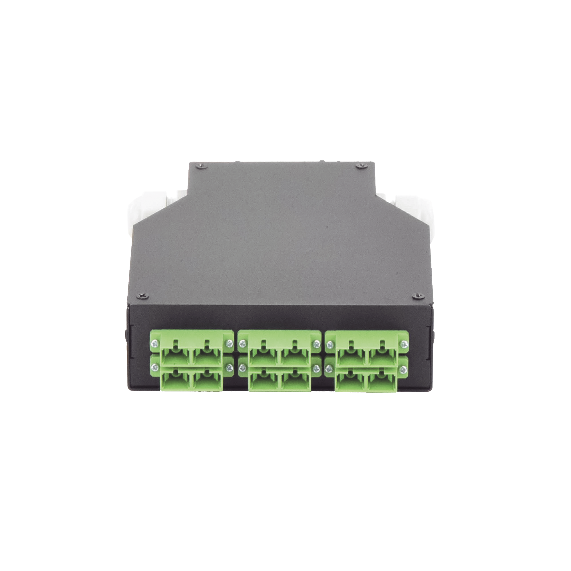 Distribuidor de Fibra Óptica para Riel Din, 6 Acopladores SC/APC Duplex Monomodo con Charola de Empalme