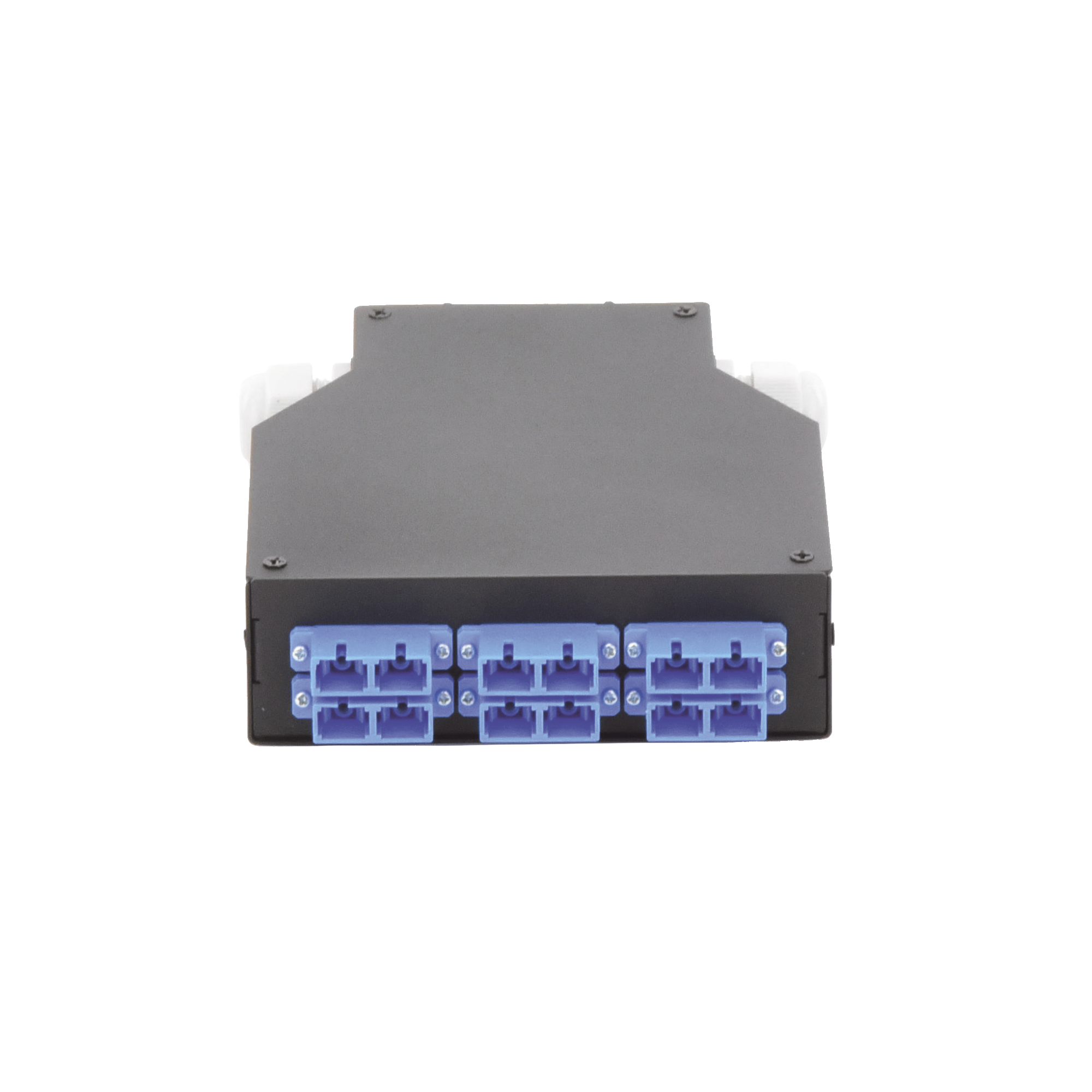 Distribuidor de Fibra óptica para Riel Din, 6 Acopladores SC/UPC Duplex Monomodo con Charola de Empalme